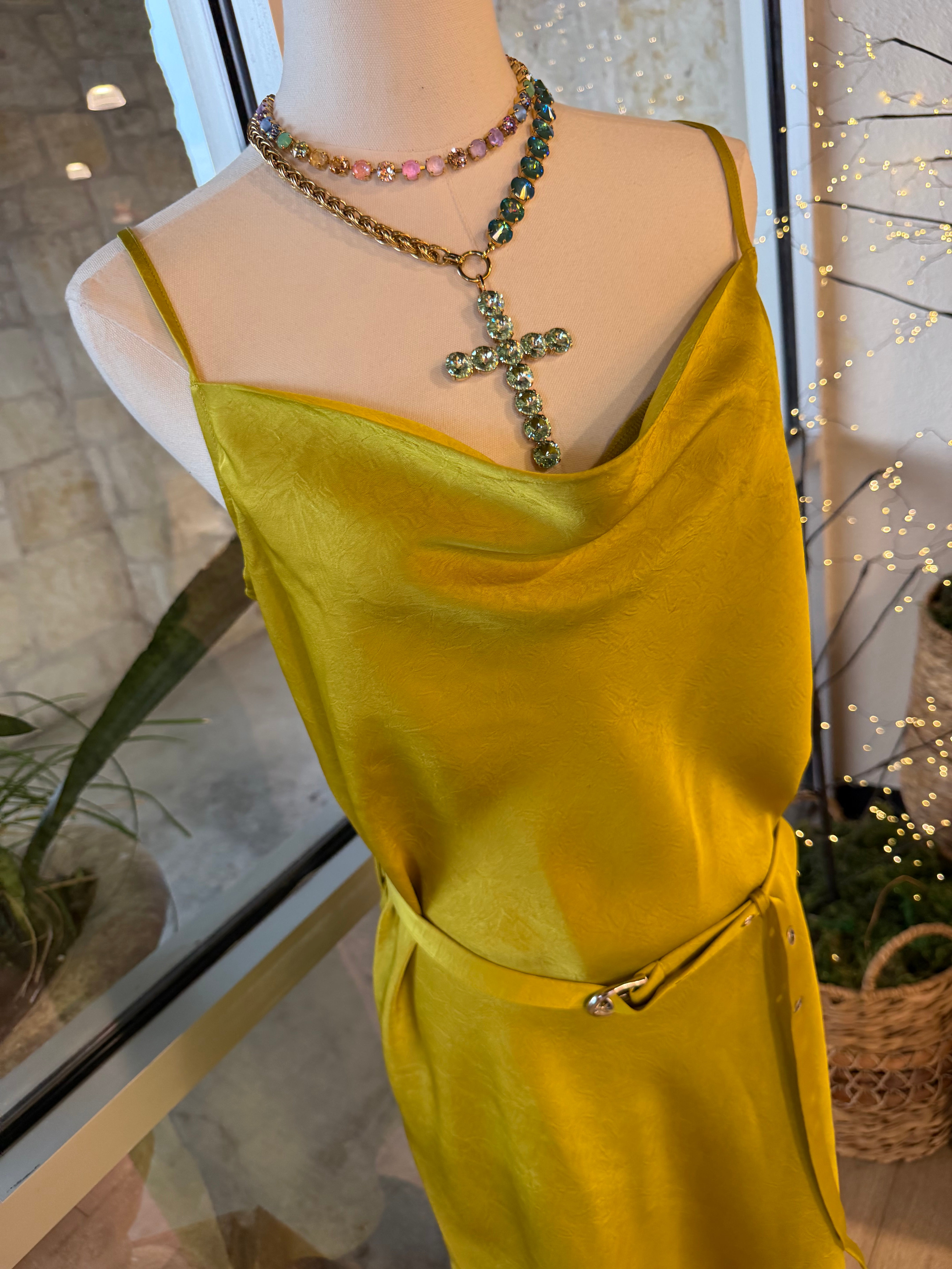Tiffany Crinkle Satin Dress
