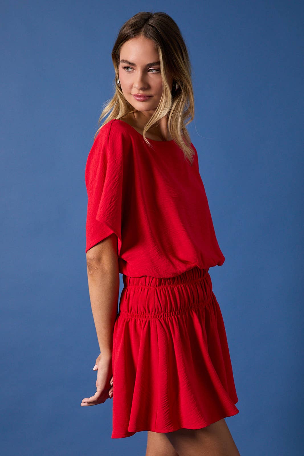 CINCHED WAIST DRESS M