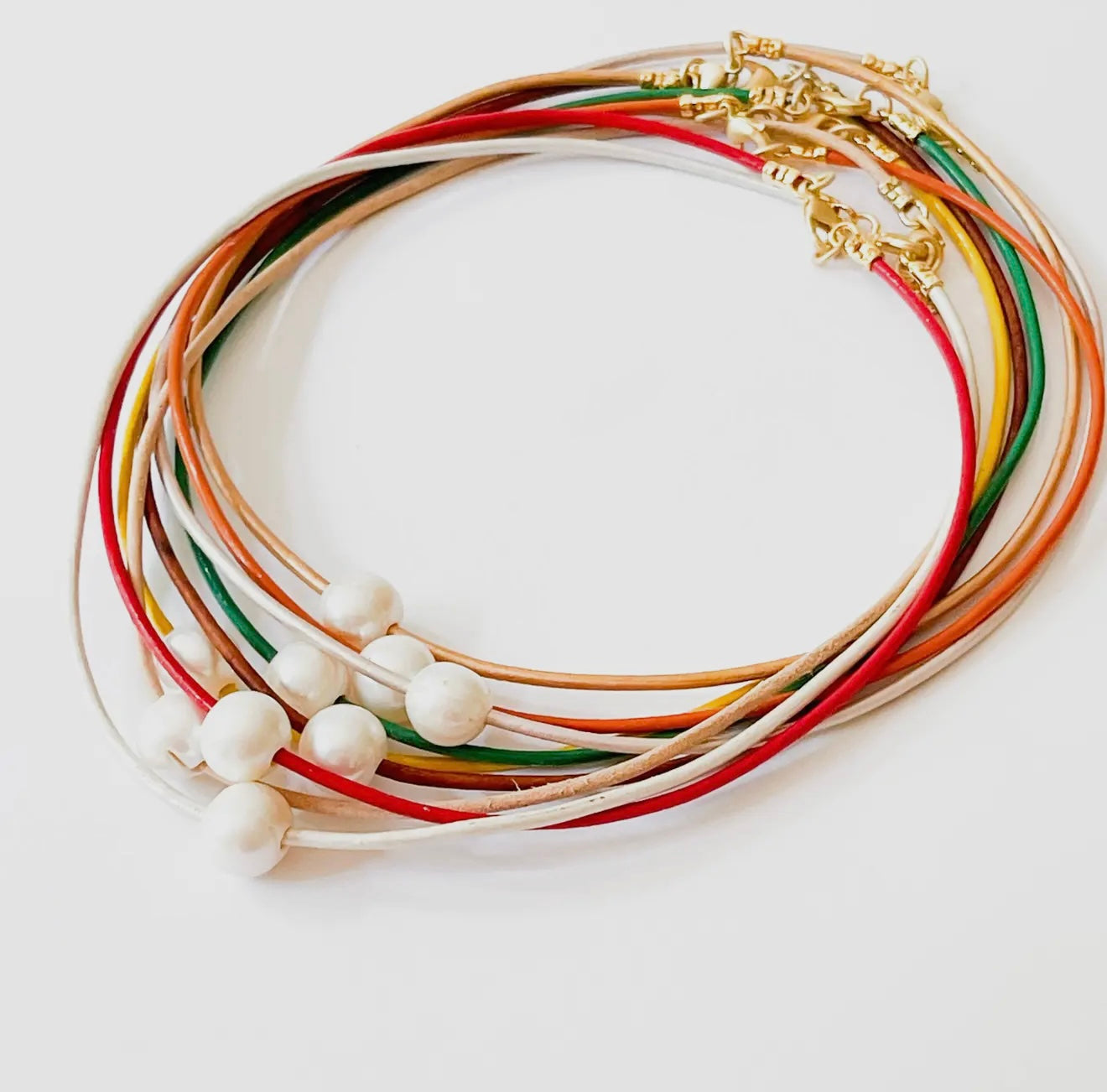 Leather & Pearl Necklace