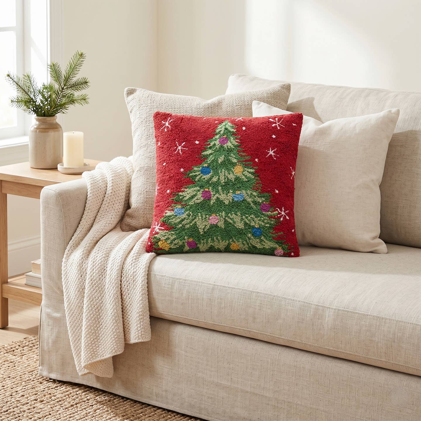 Christmas Tree Hook Pillow -