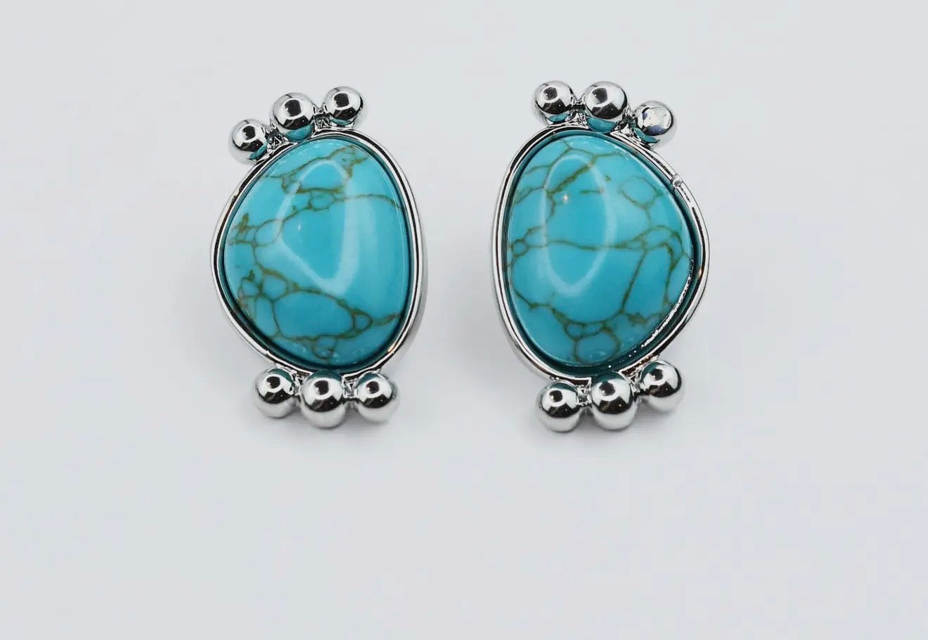 Turquoise Stud- Gold or Silver