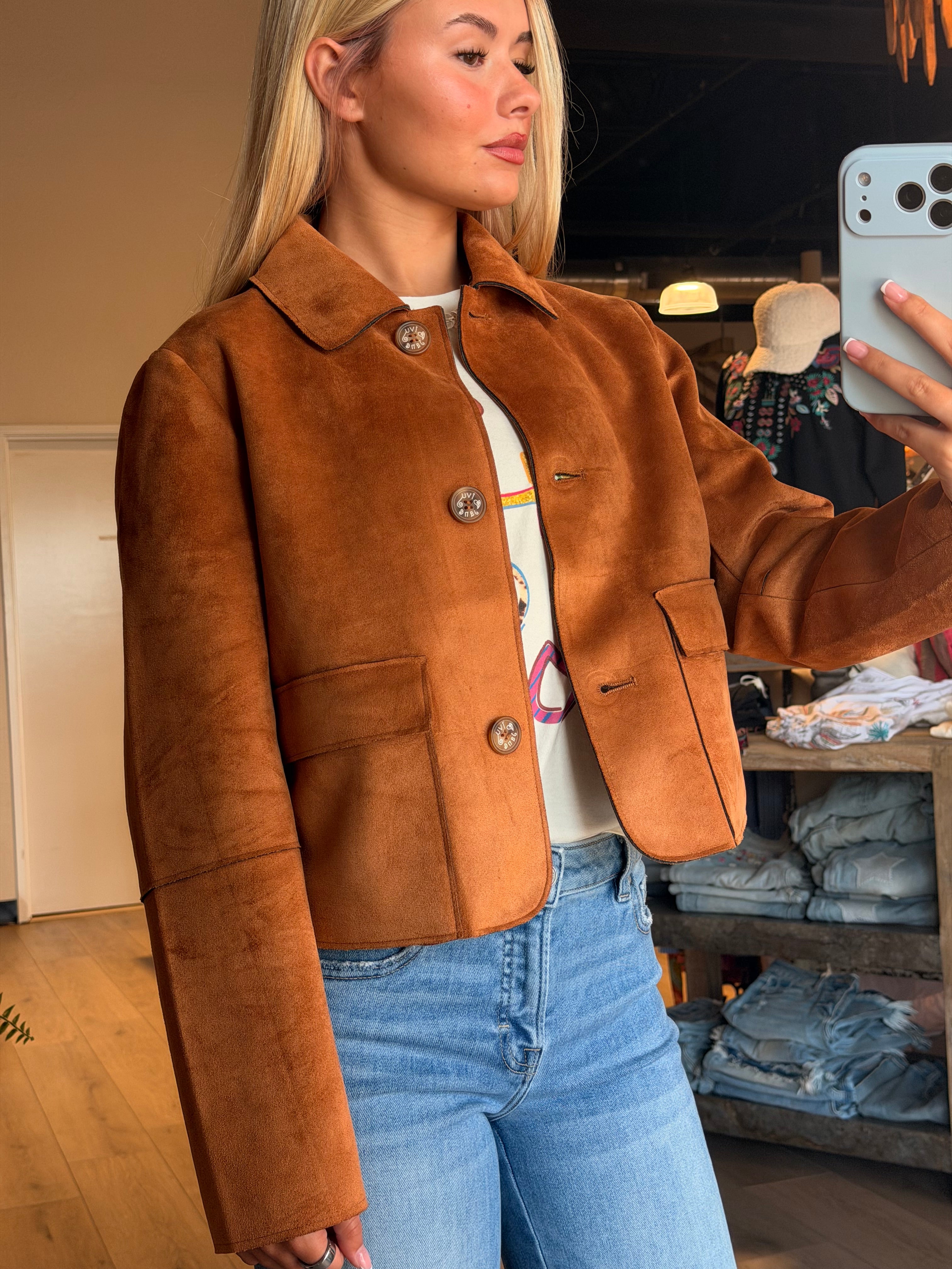 Suede Patch Pocket Jacket