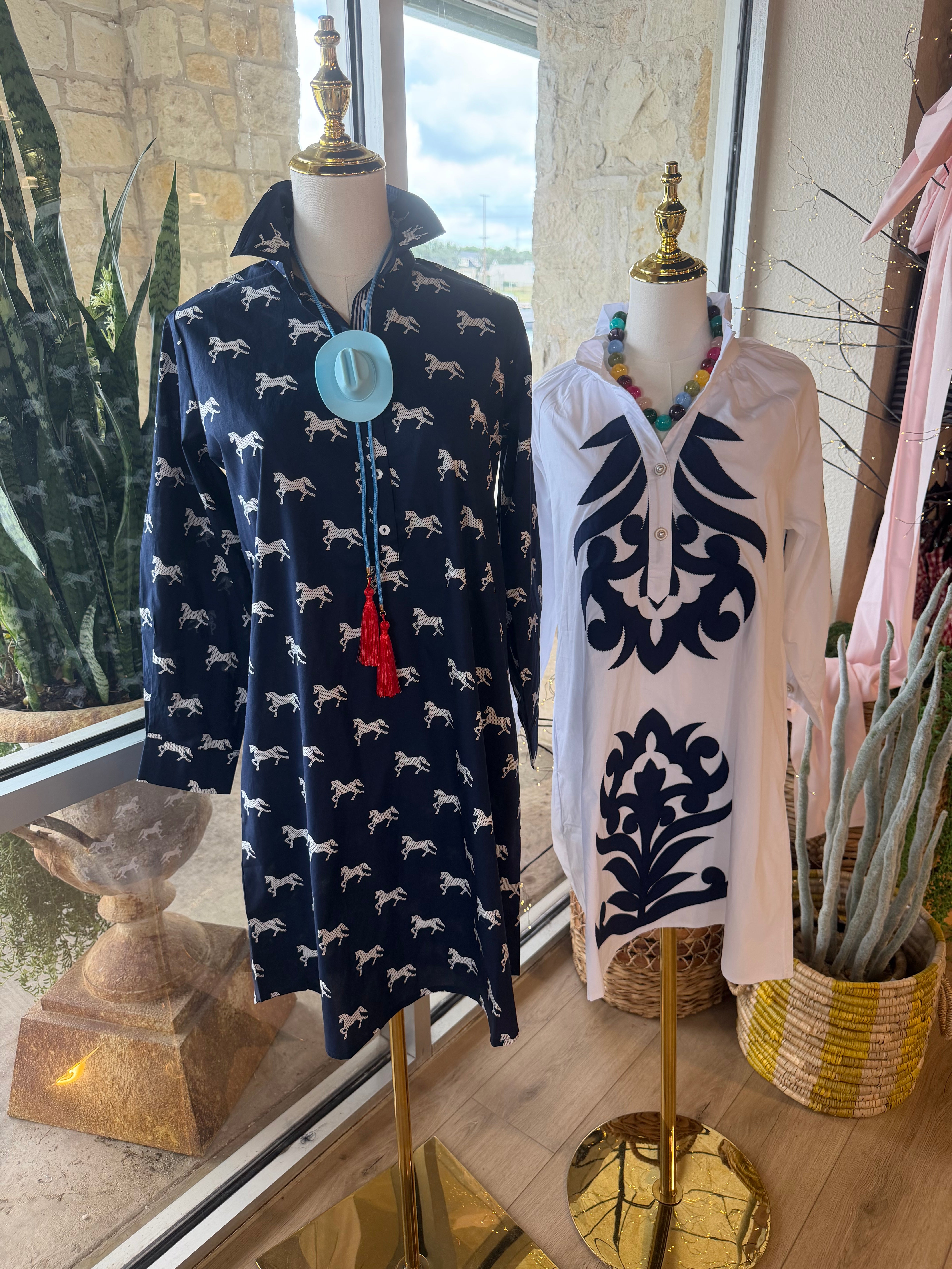 Navy Pony Club Shirt Dress