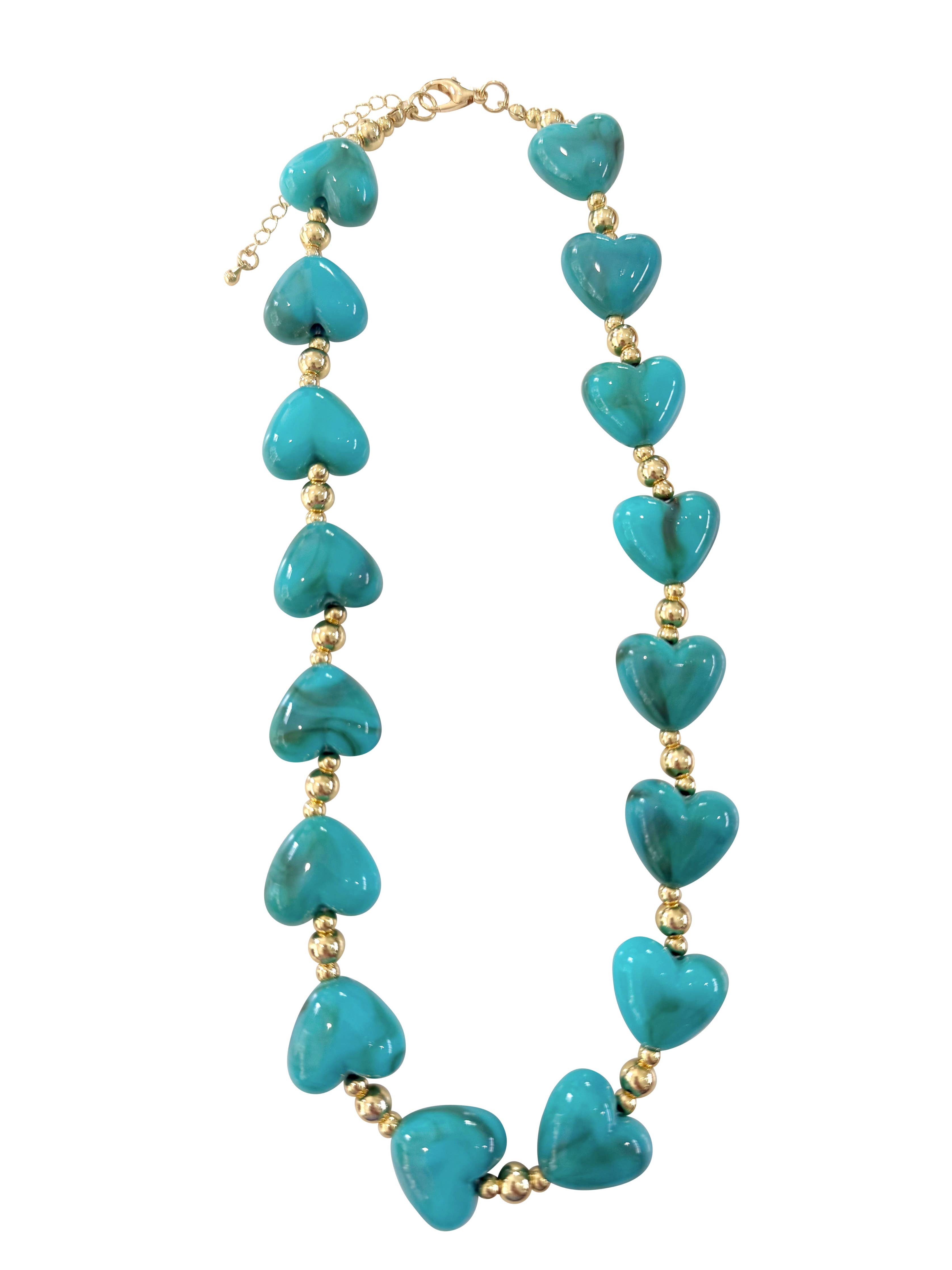 Charlie Beaded Heart Necklace- Assorted