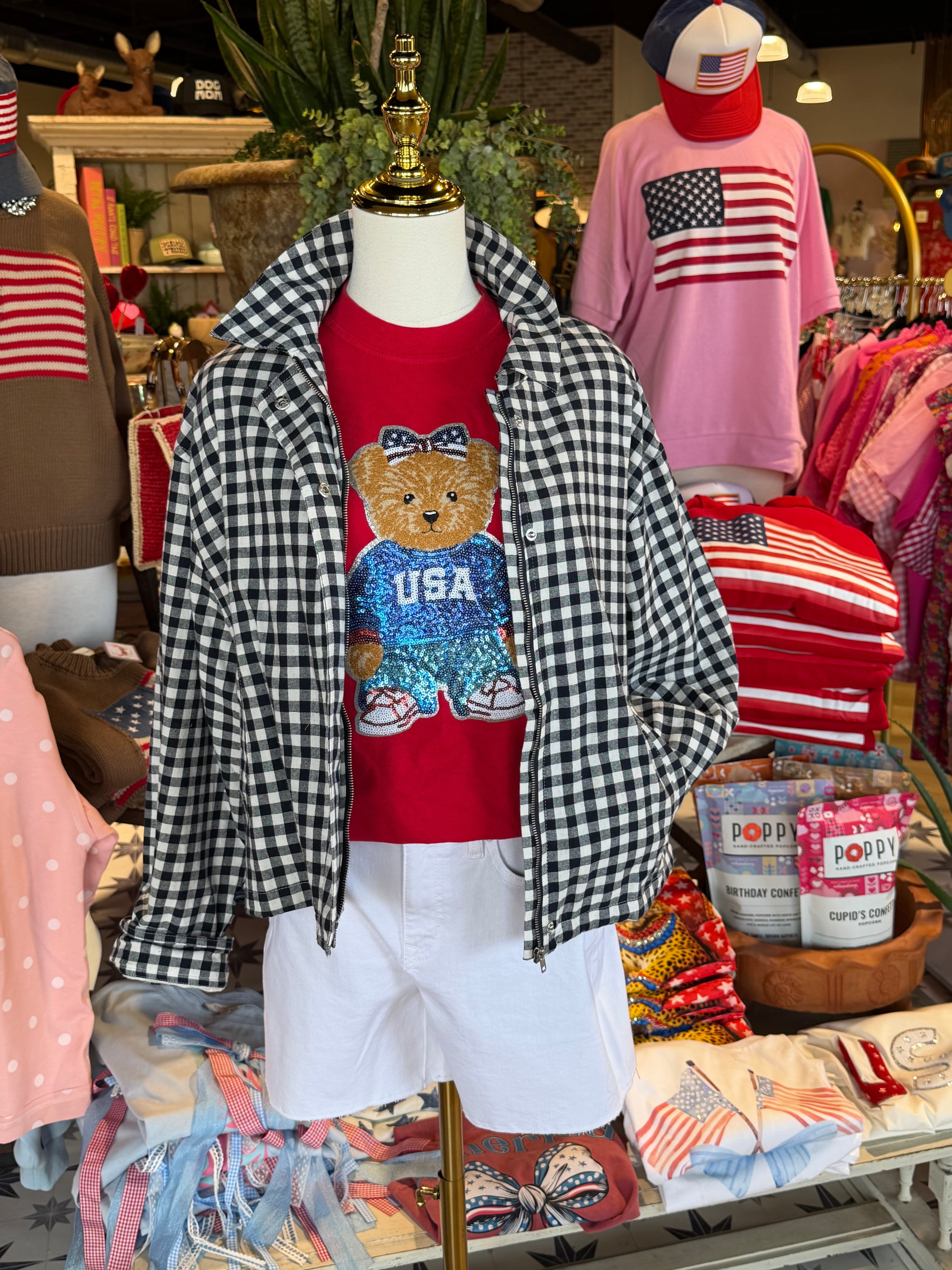 Gingham Zip Jacket -