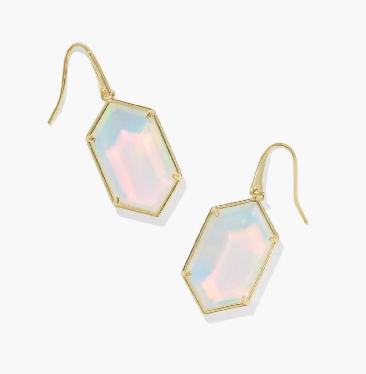Hallie White Opal Earrings