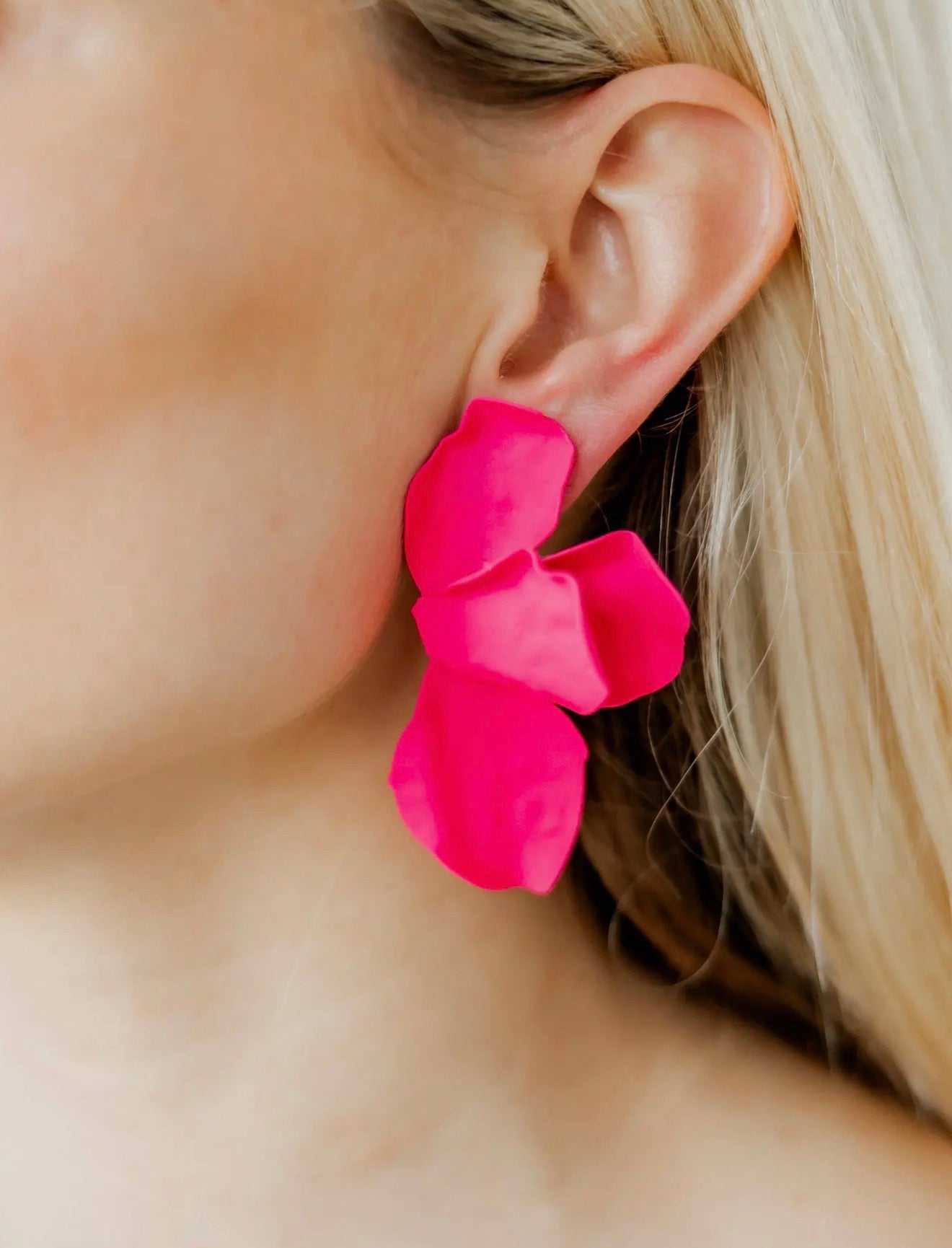 Eden Hot Pink Petal Earrings