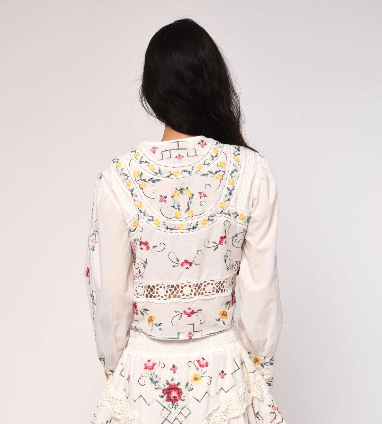 Tea Rose Embroidery Top