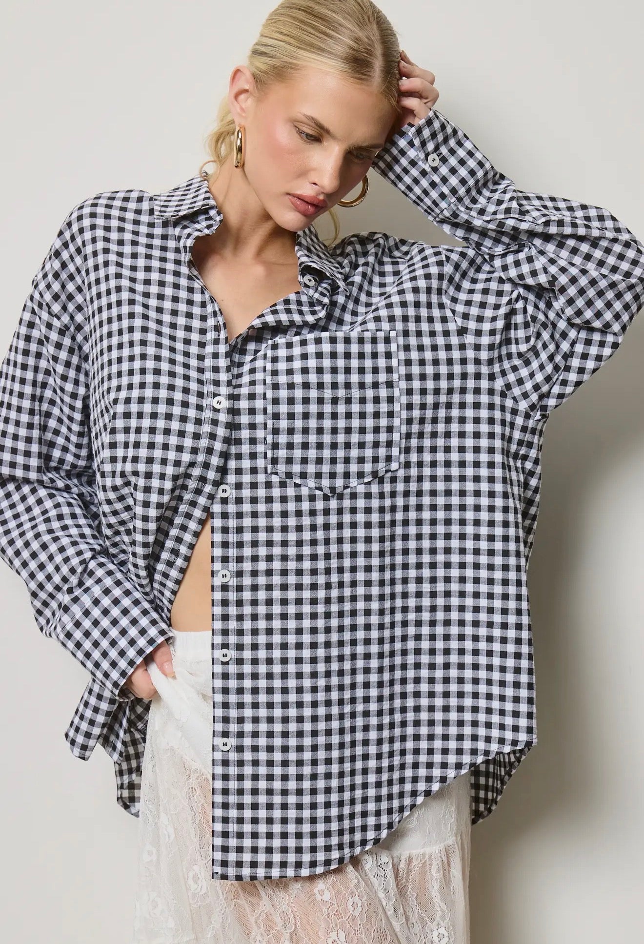 Oversized Gingham Top- 3 Colors