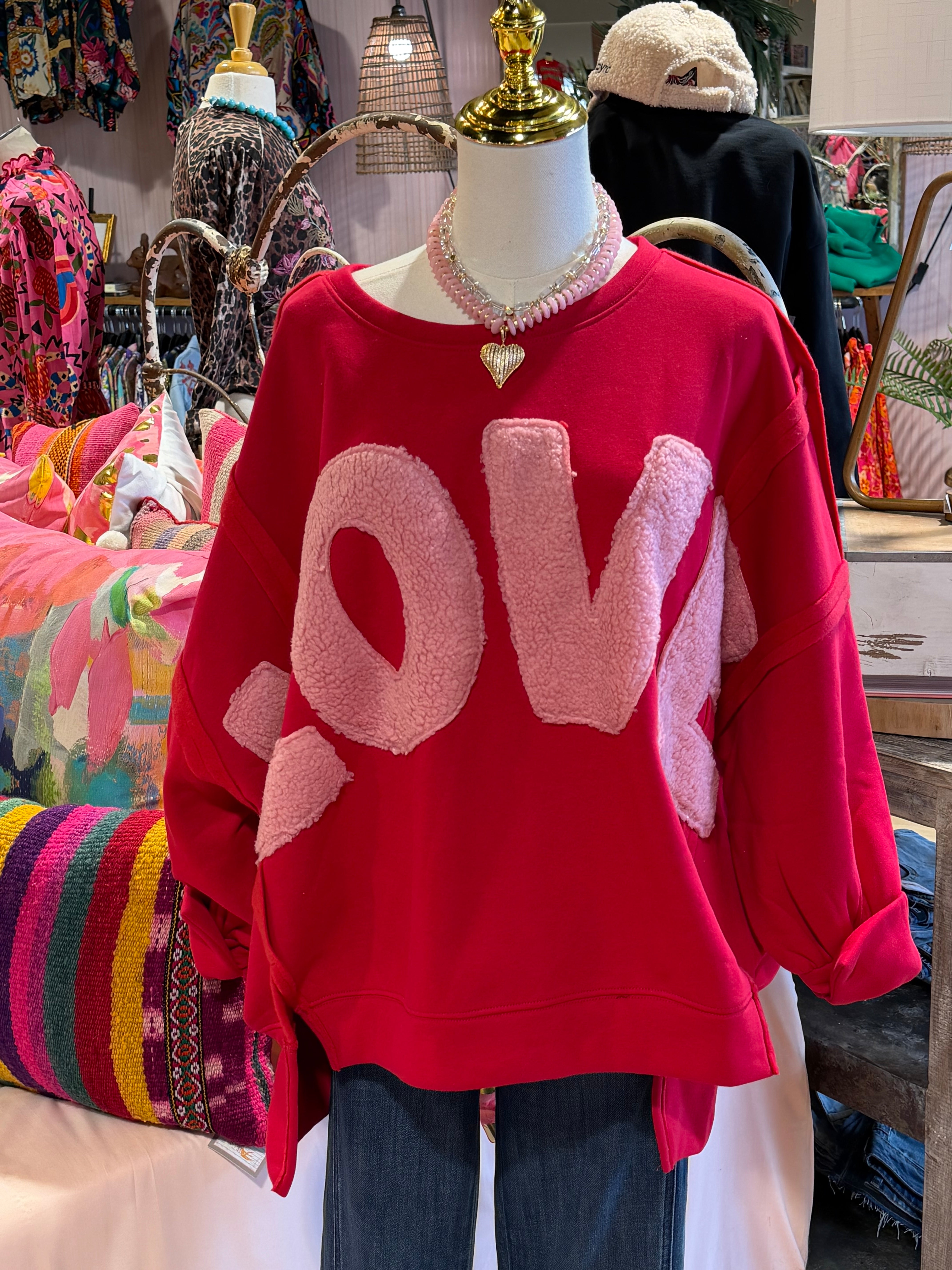 Love Patch Work Sweatshirt
