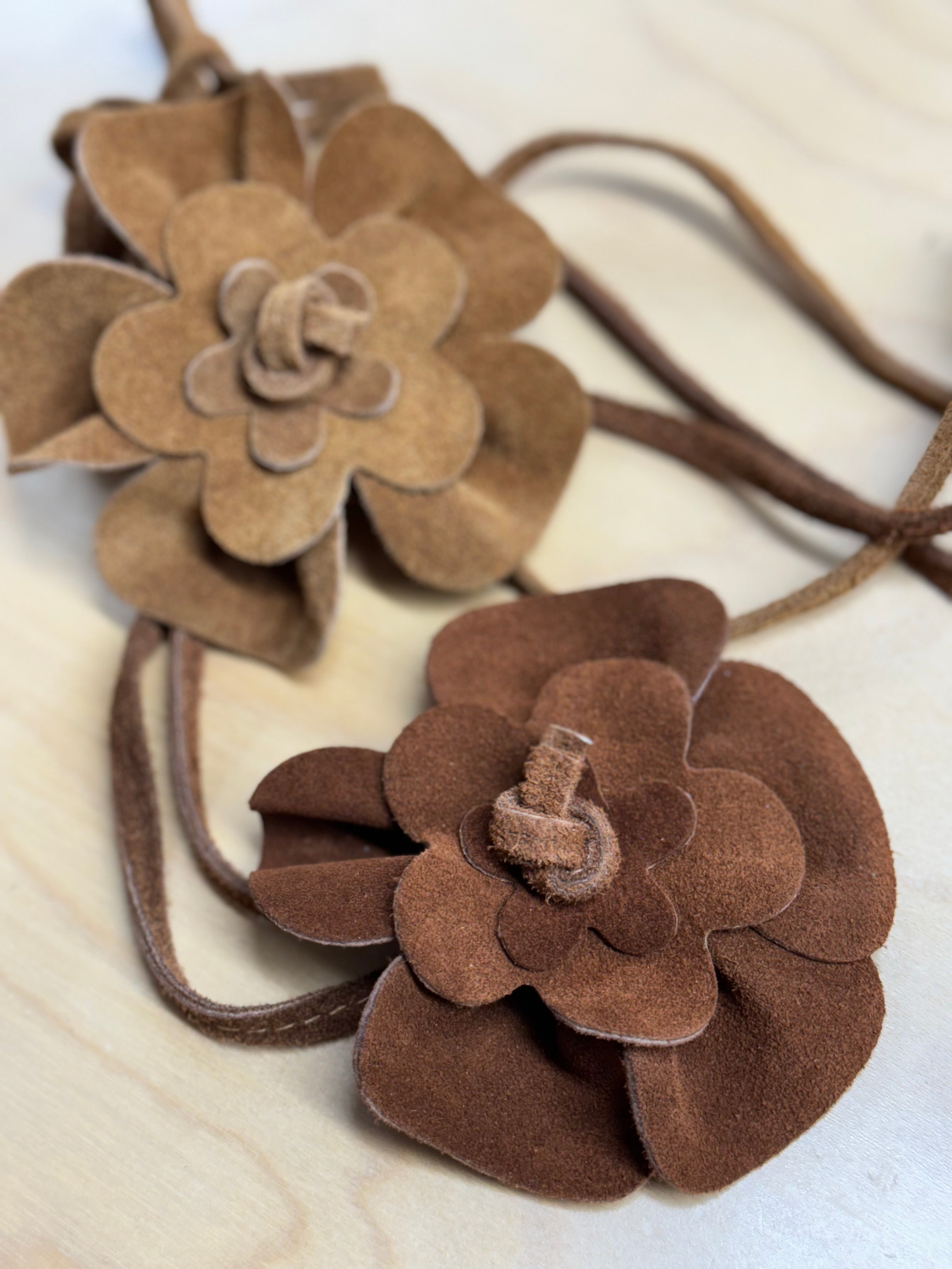 Suede Flower Belts