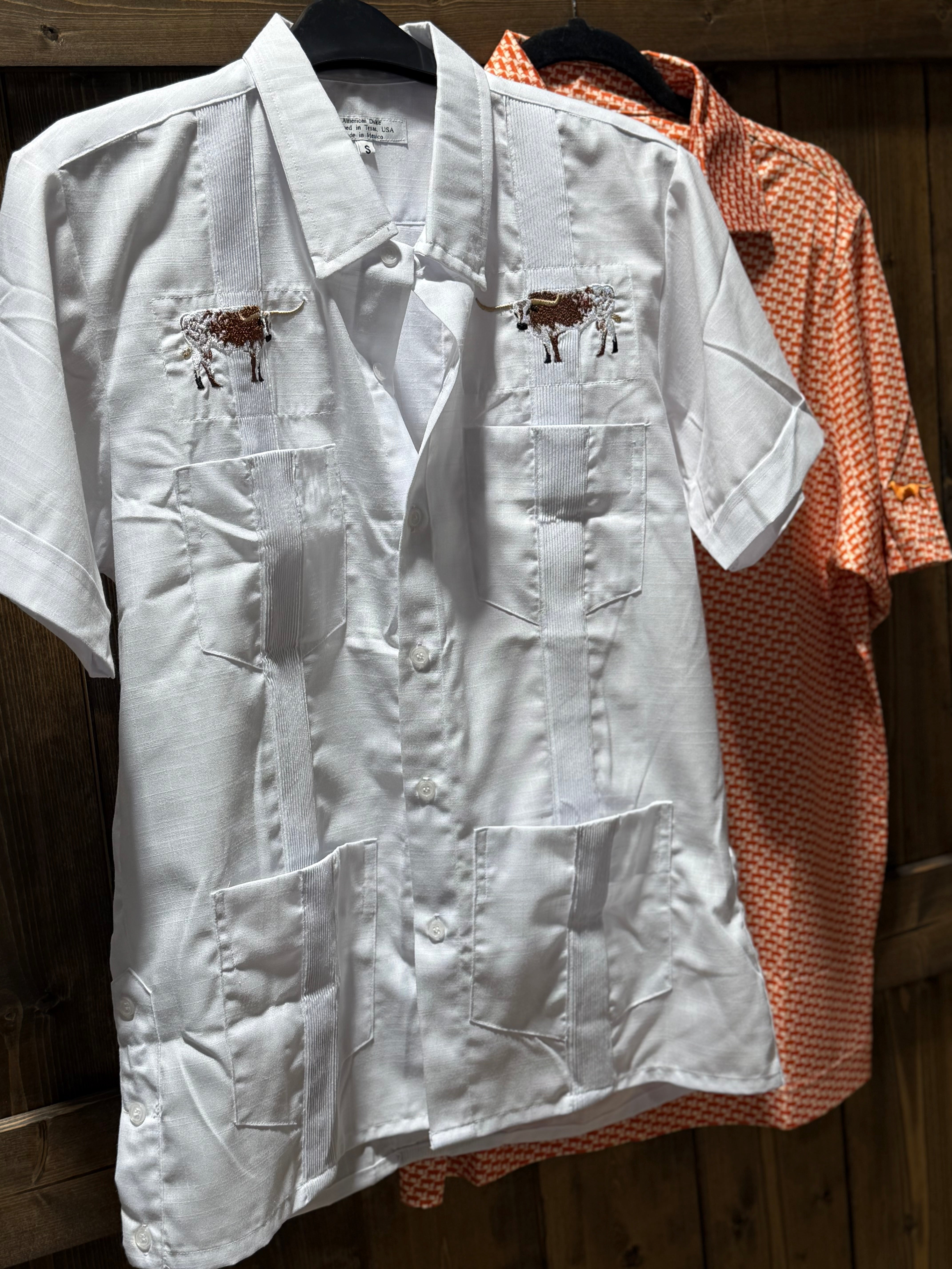 Mens Guayabera-Texas Longhorns