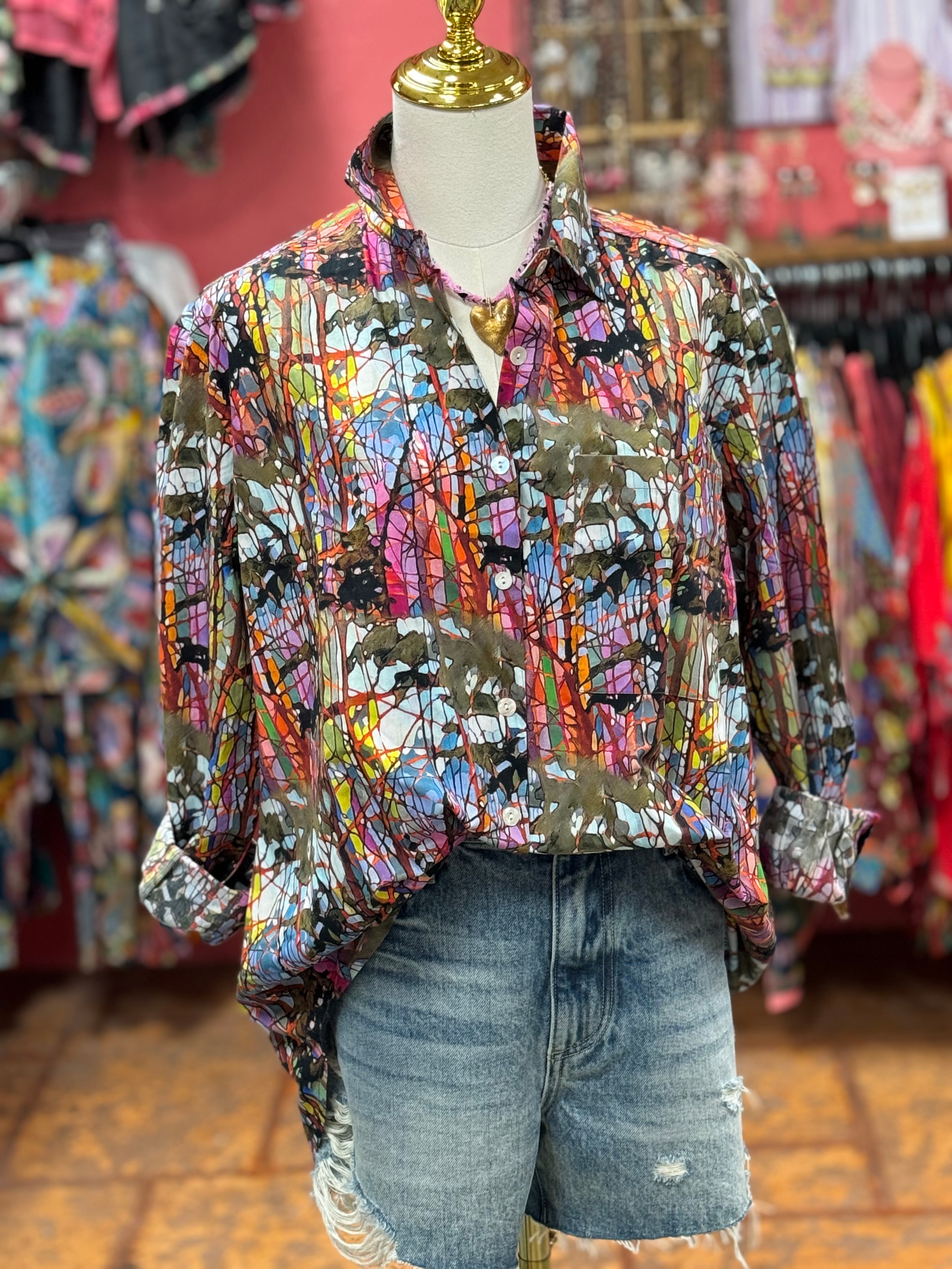 Fall Abstract Blouse