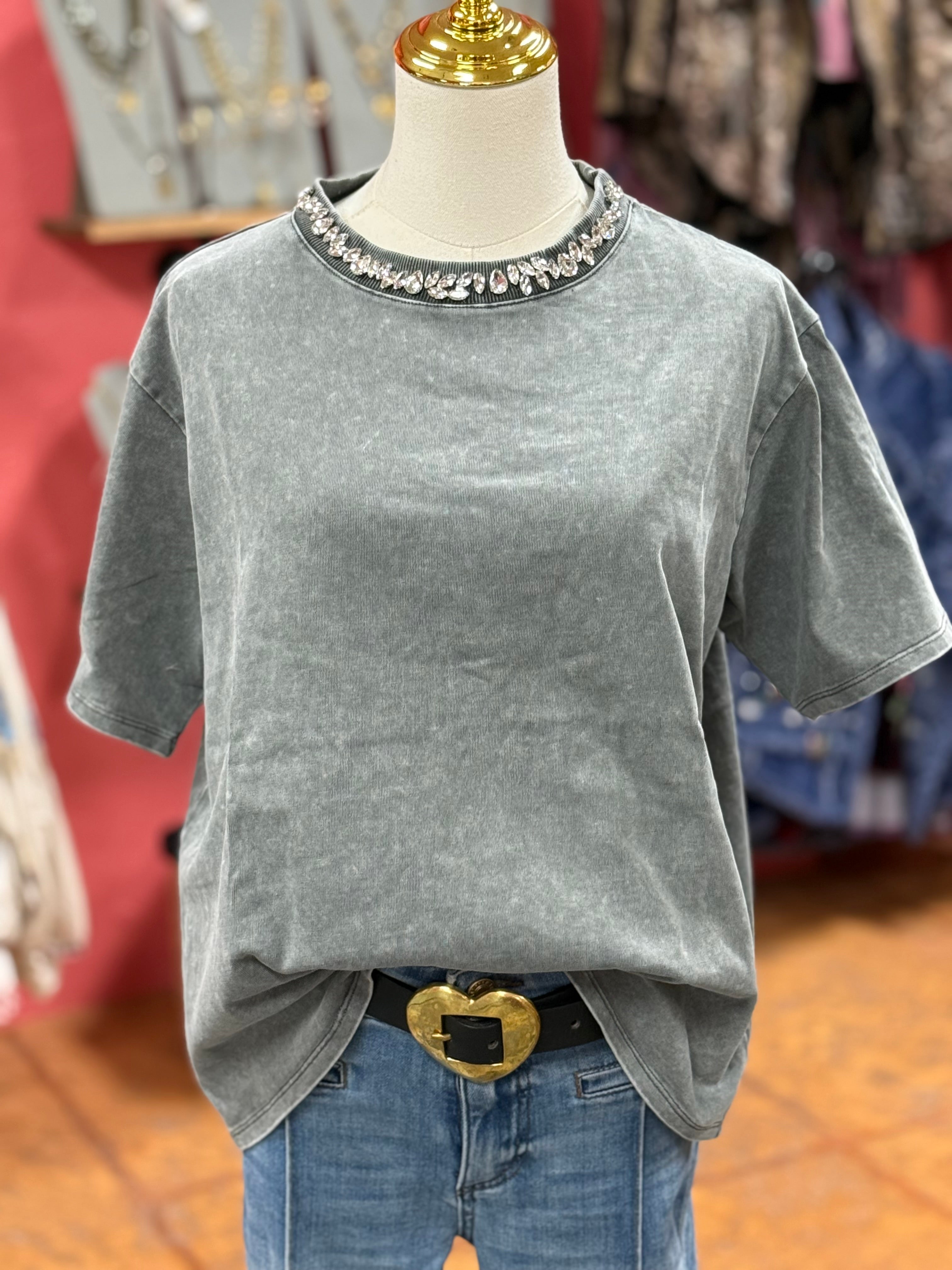 Rhinestone Embellished Tee