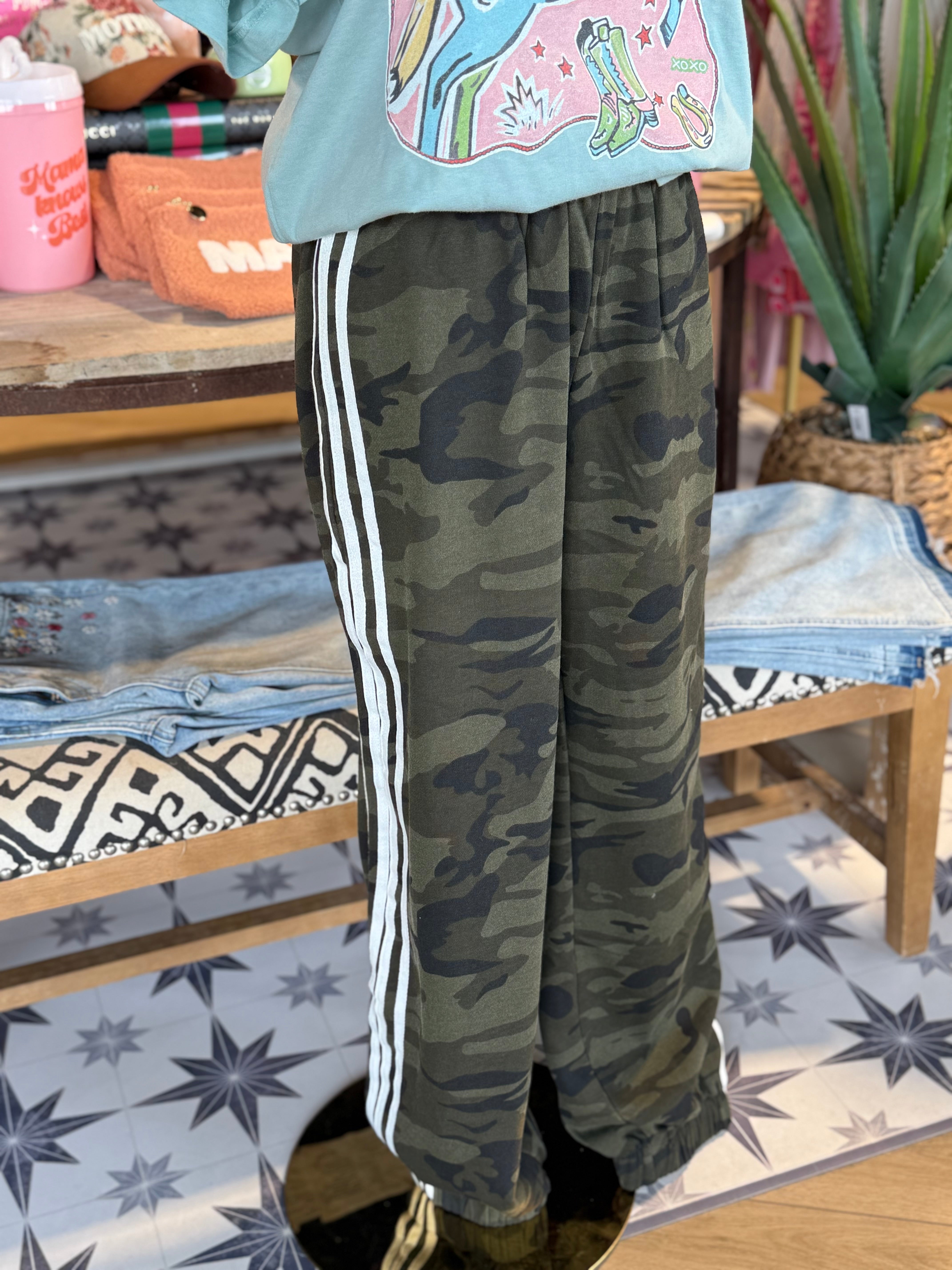 White Stripe Camo Jogger