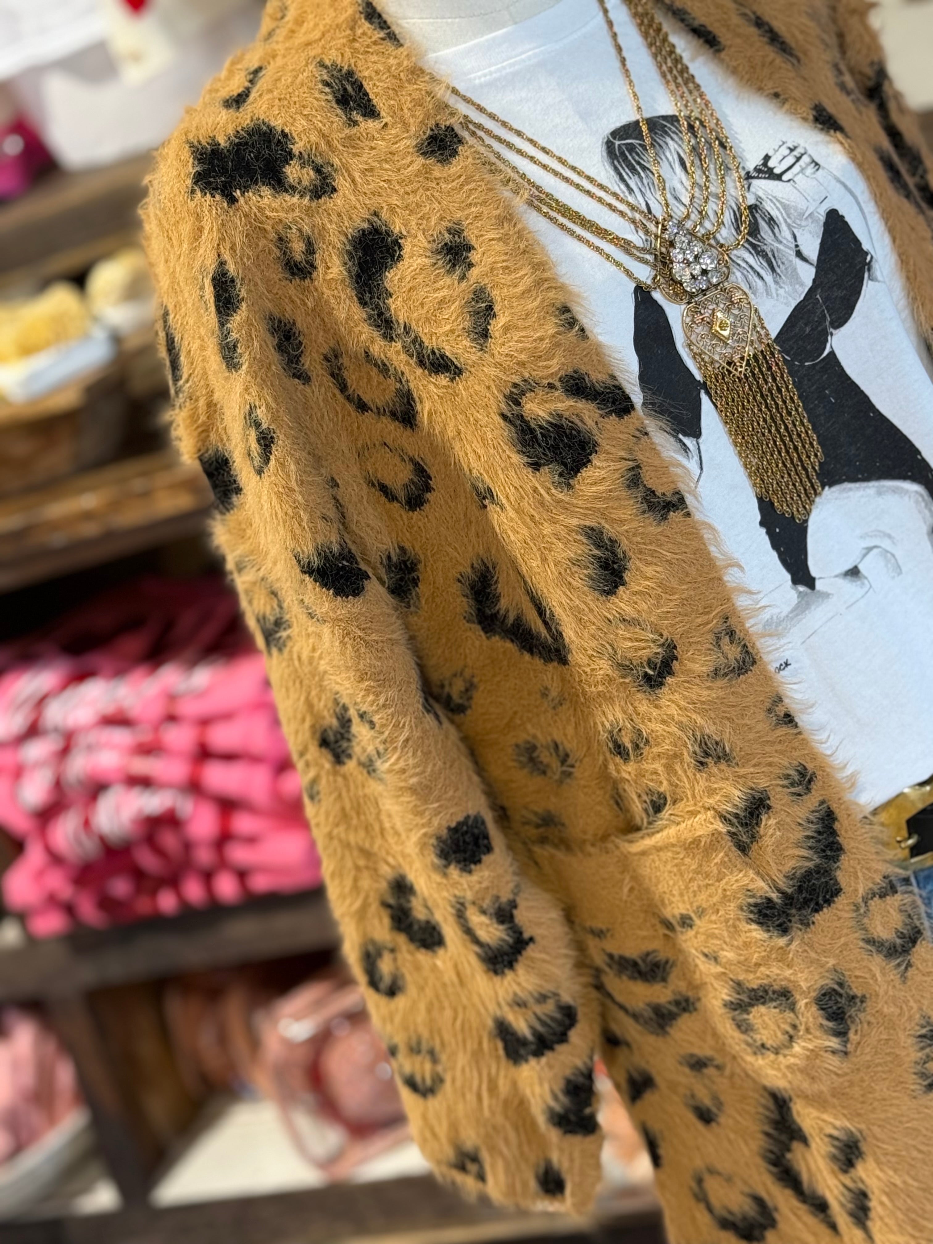 Fuzzy Leopard Cardi***