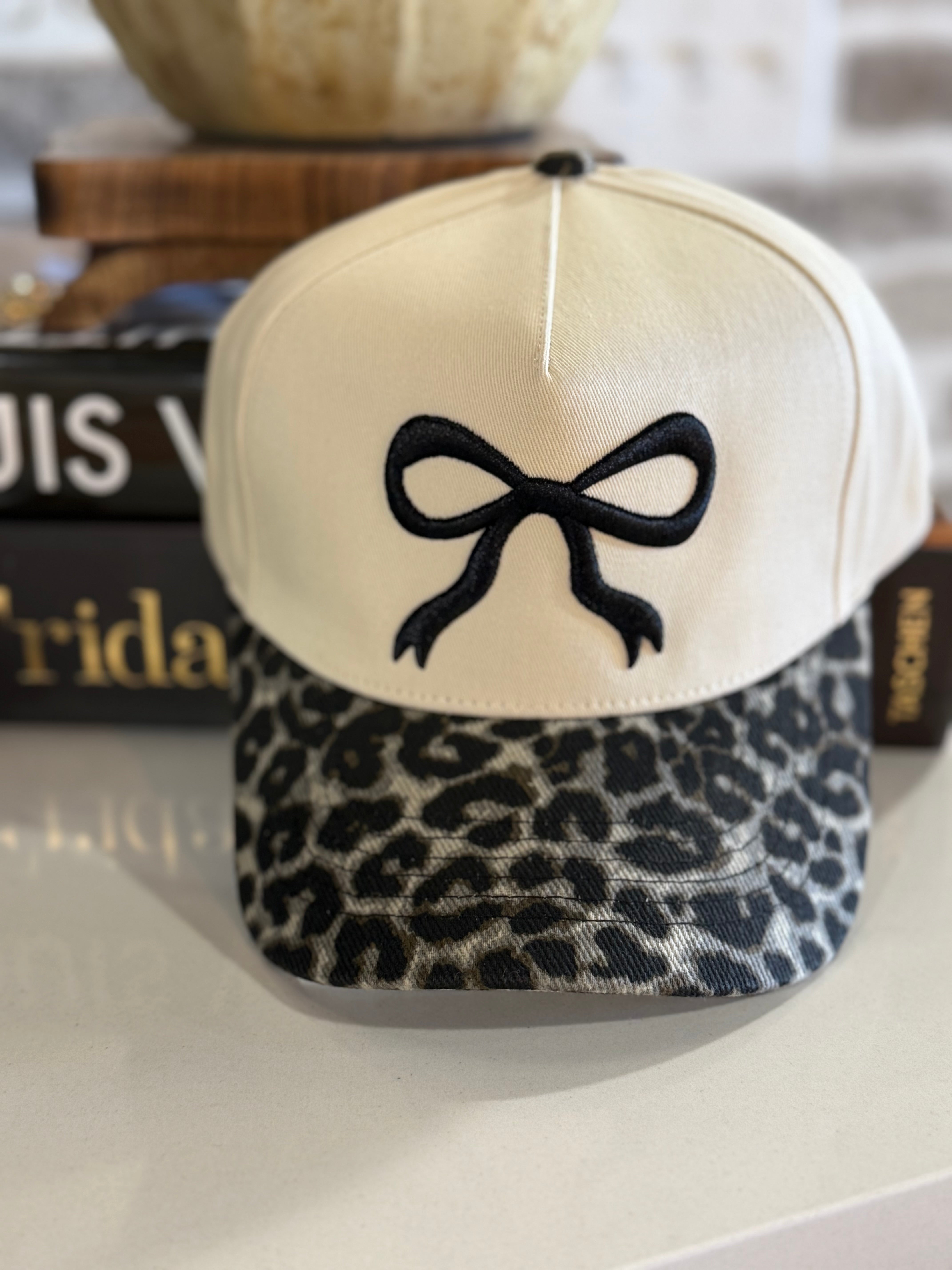 Black Leopard Bow Trucker