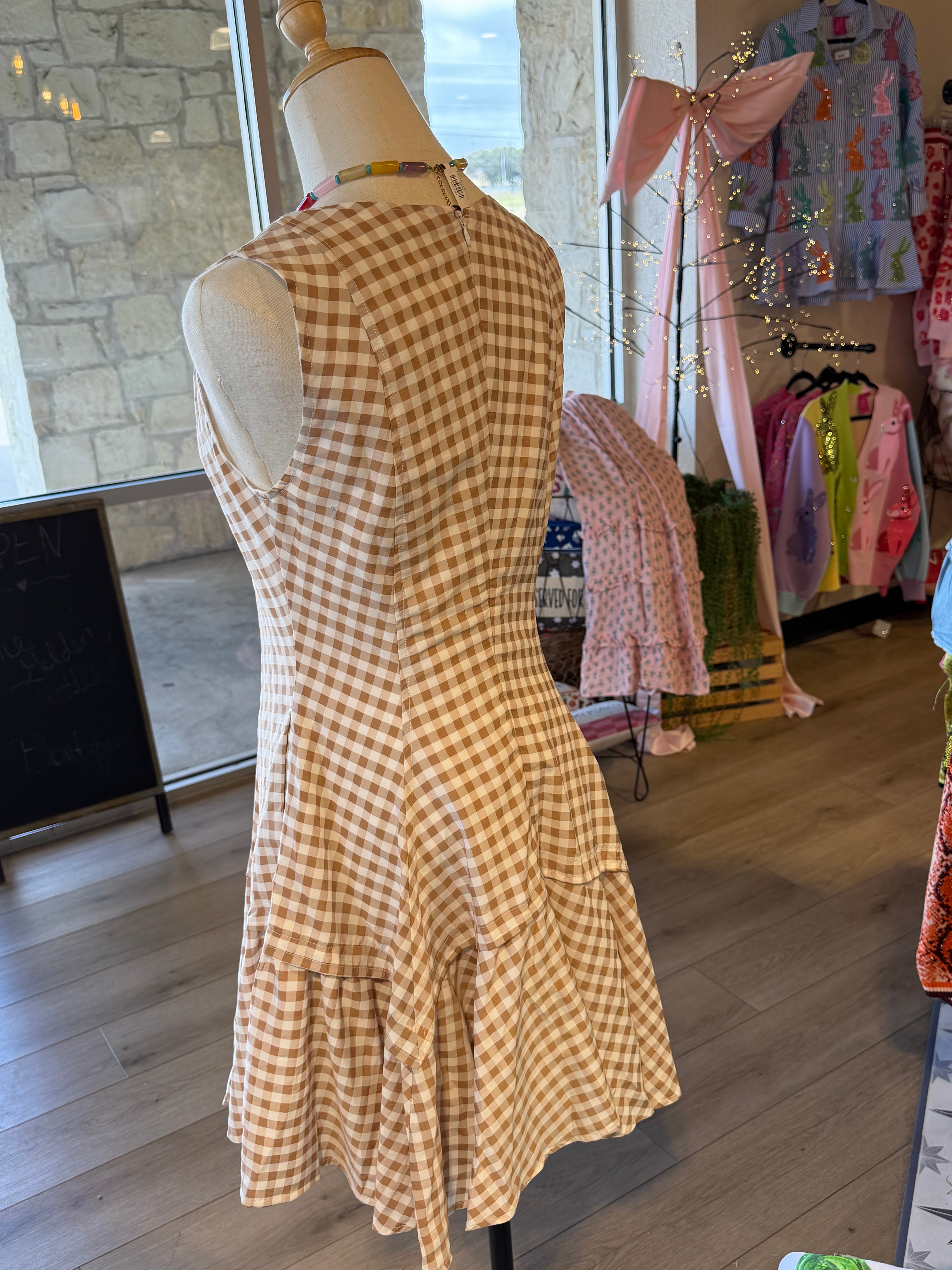 Gingham Flare Dress
