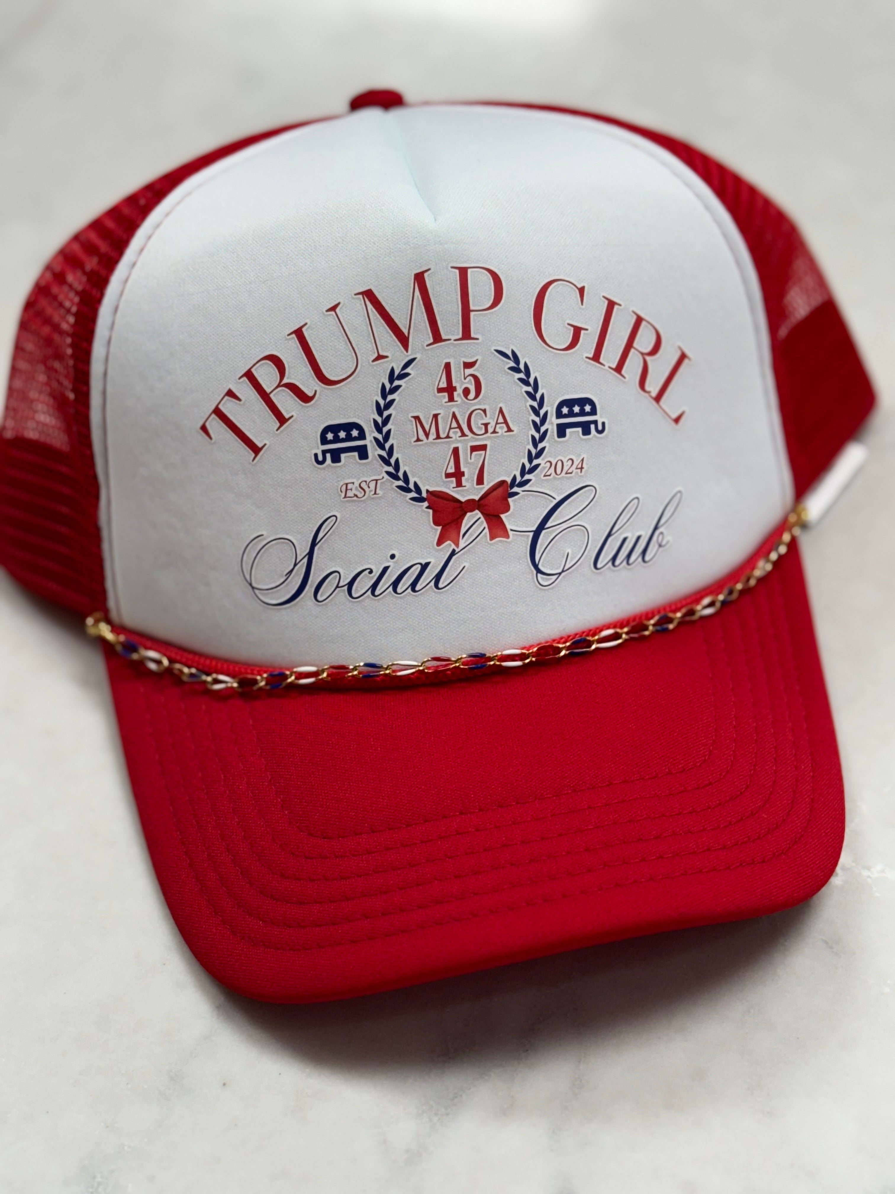 Trump Girl Hat w/ Chain