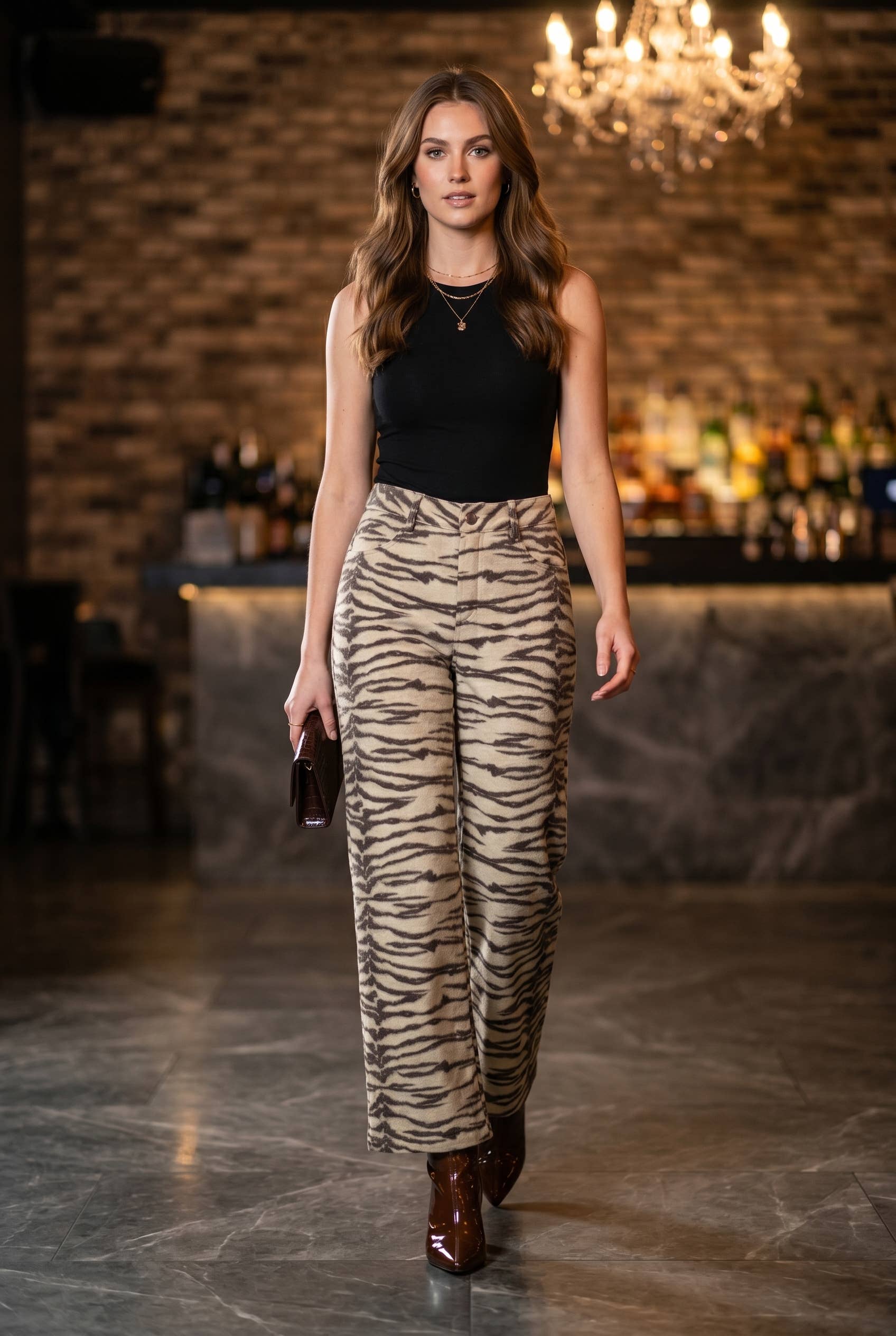 Tiger Print Wide Leg