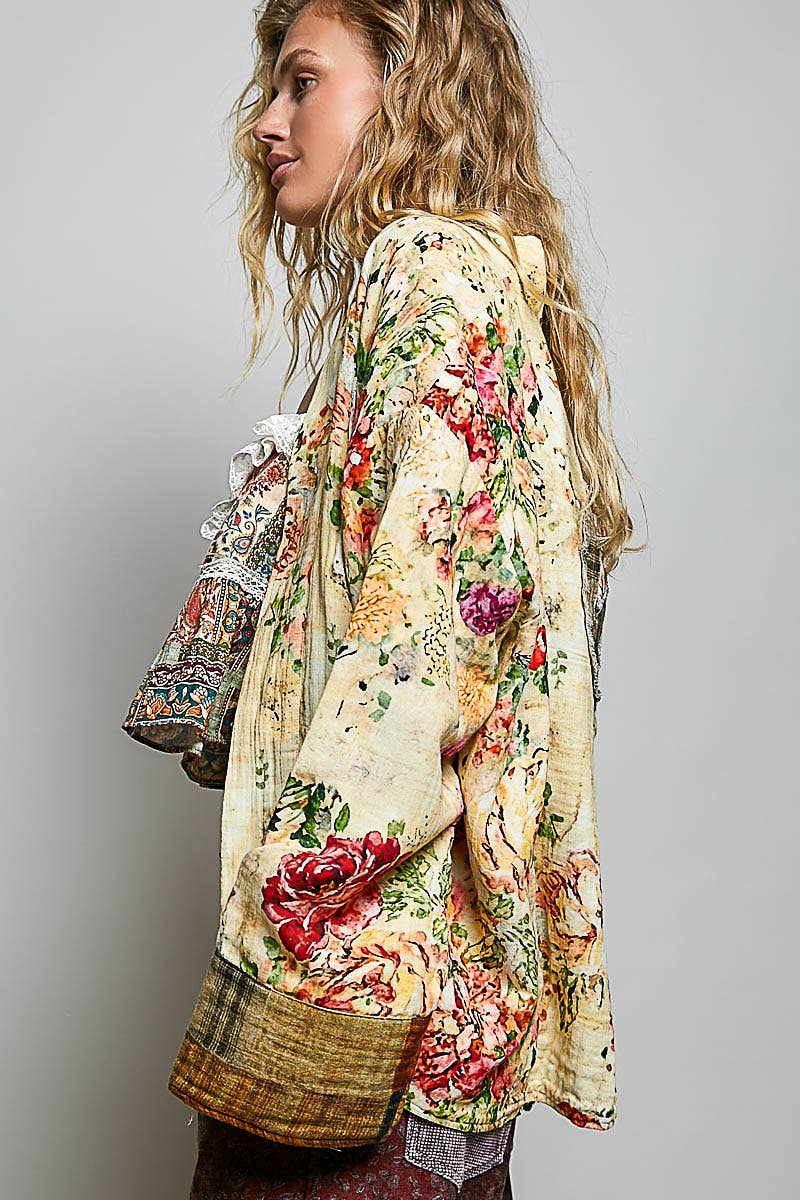 Boho Reversible Floral Patchwork Cardigan