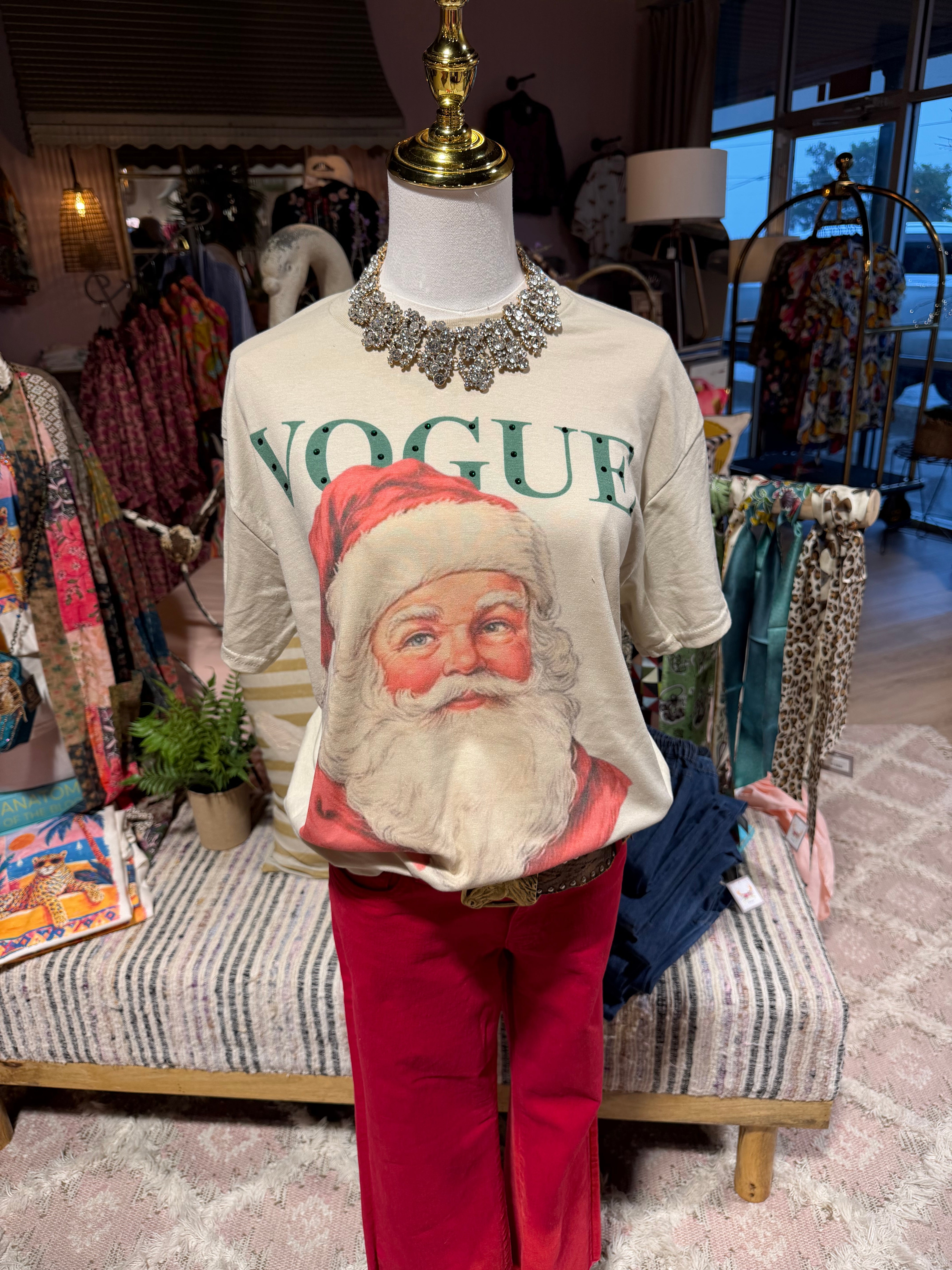 Vogue Bling Santa Tee