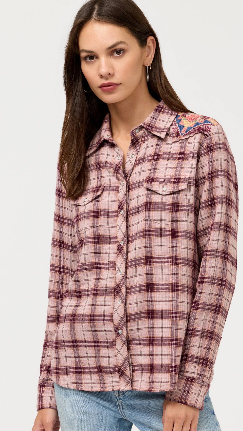 Inez Plaid Top