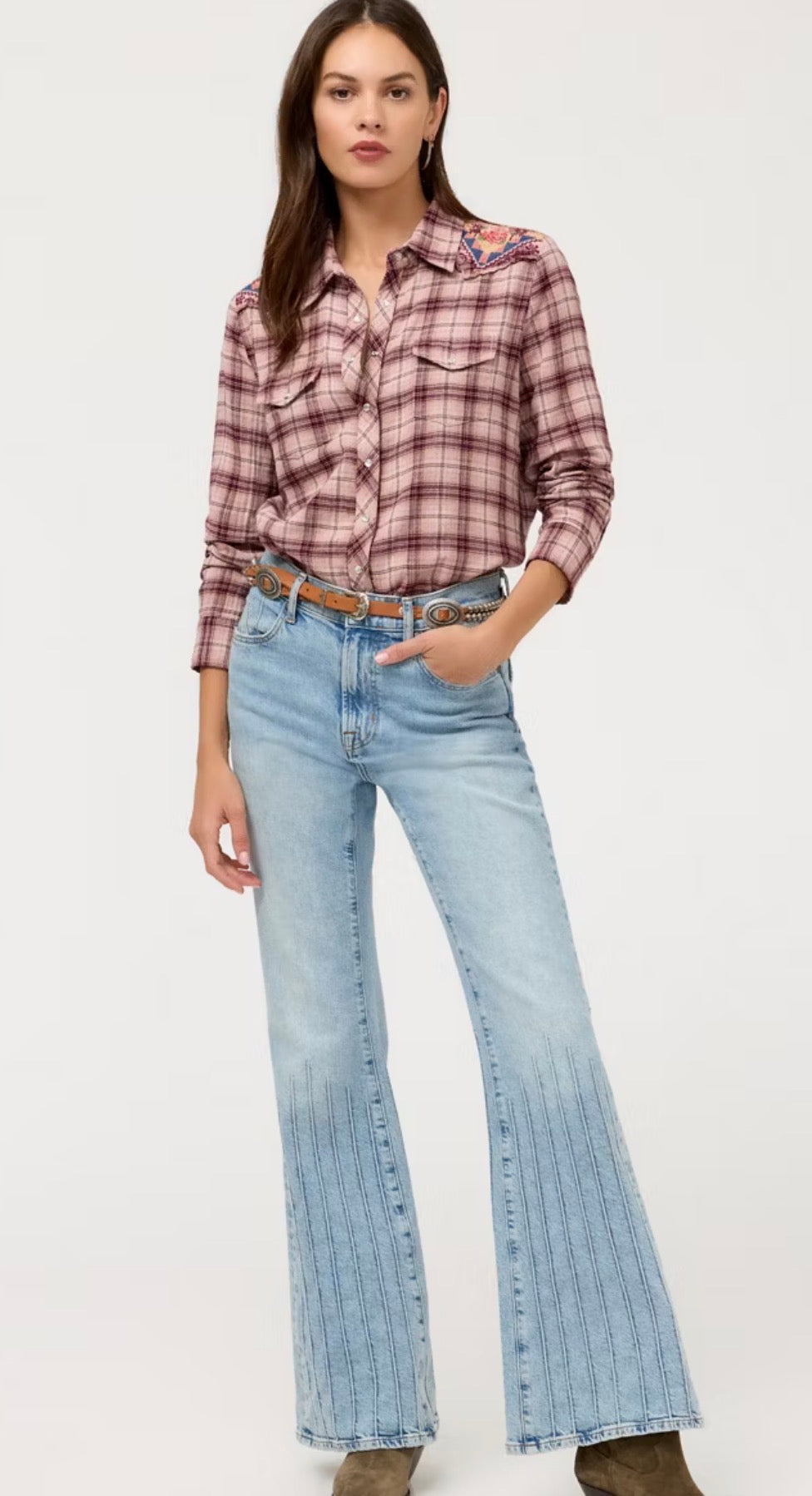 Inez Plaid Top