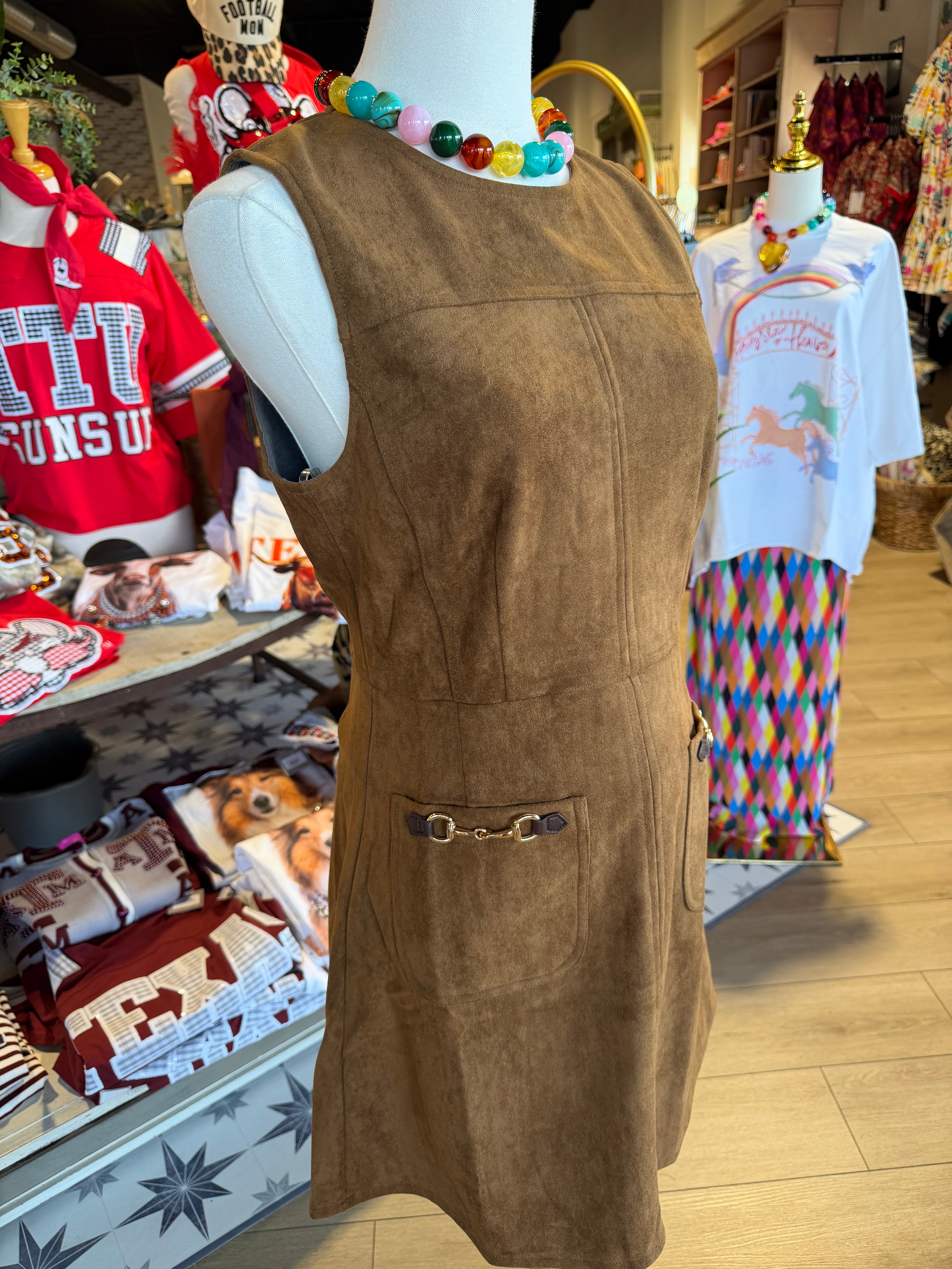 Brown Suede Dress