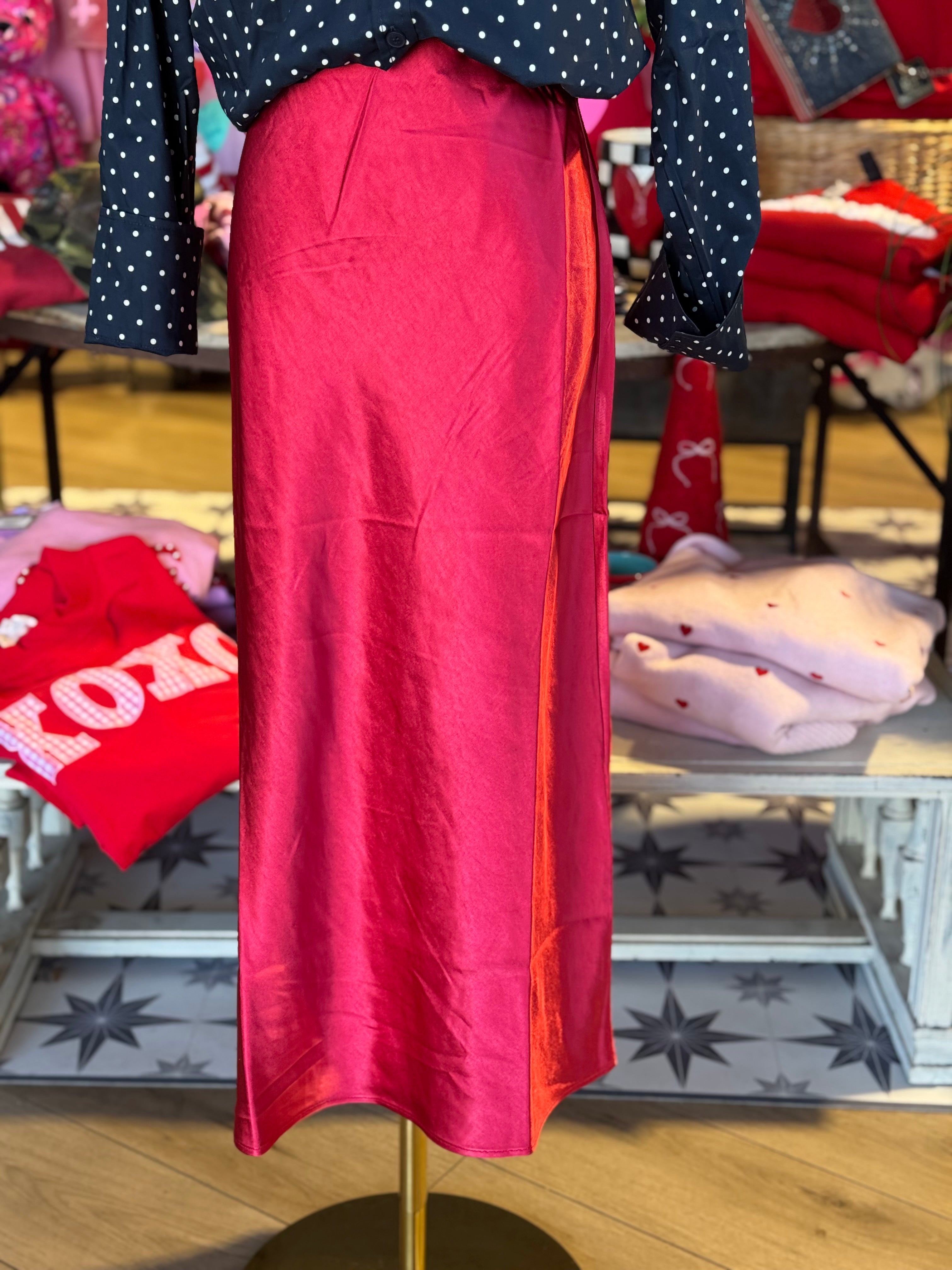 Peggy Ann Satin Skirt