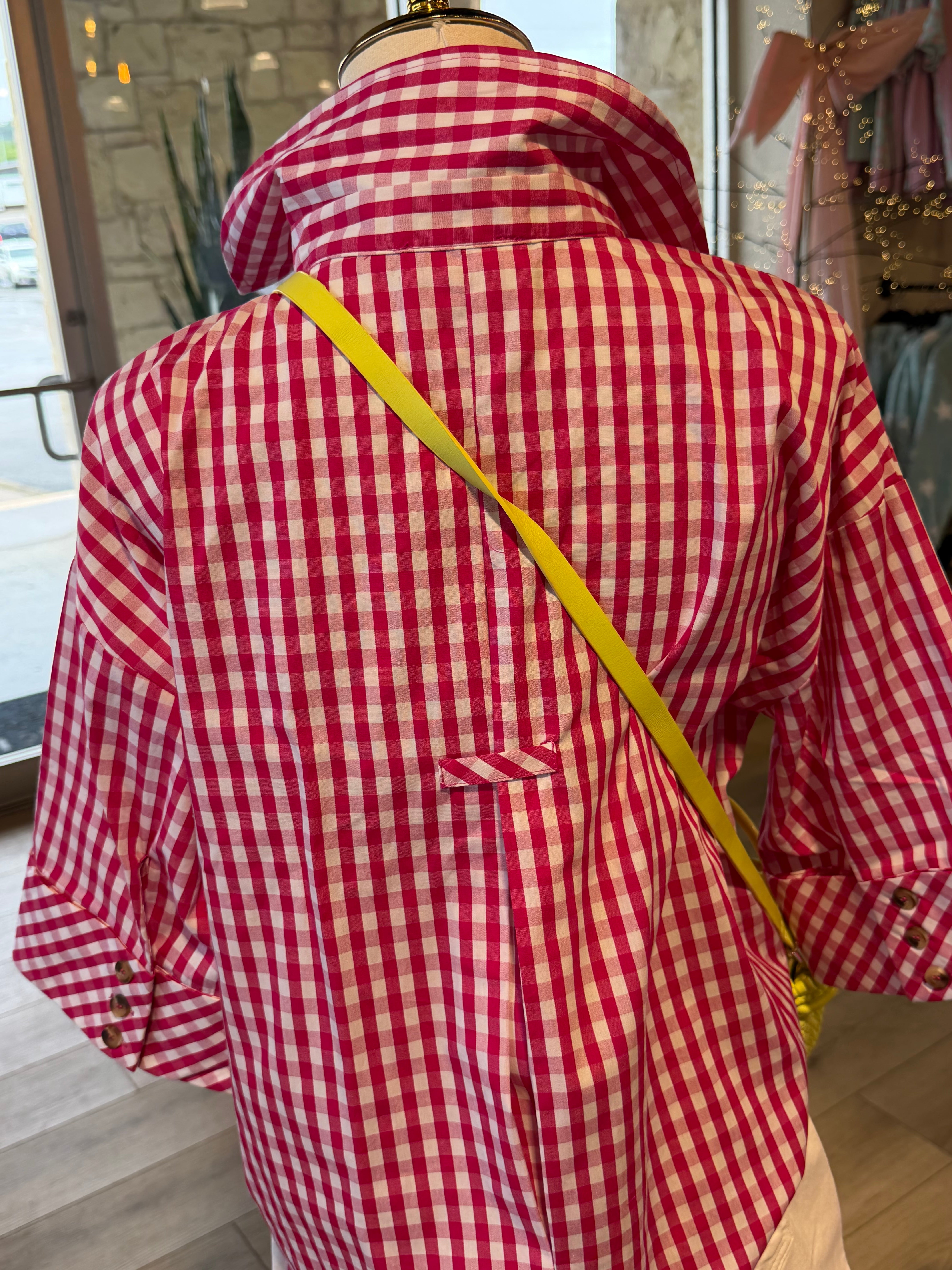 Elizabeth Pink Gingham Top