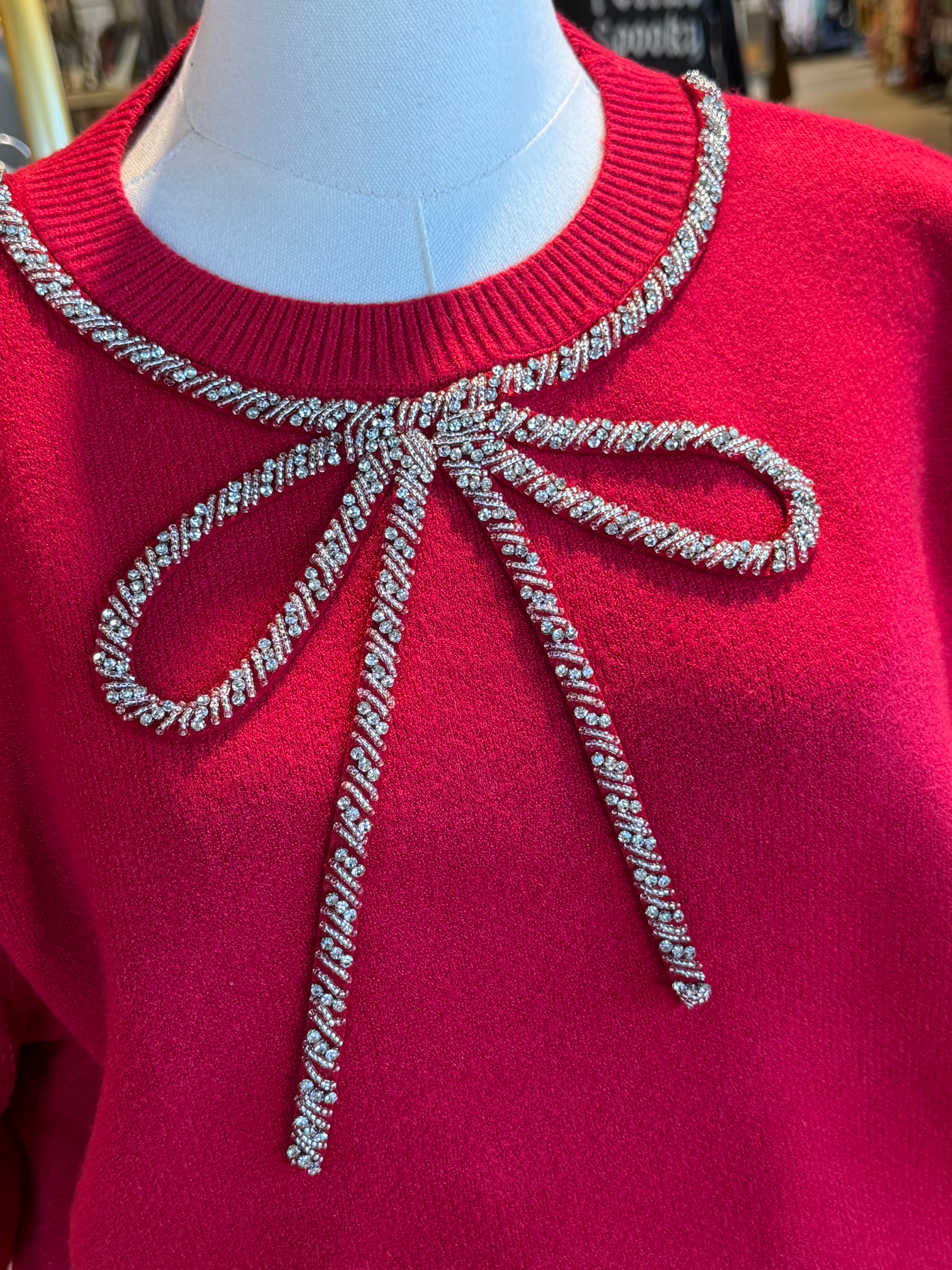 Red  Bow Sweater