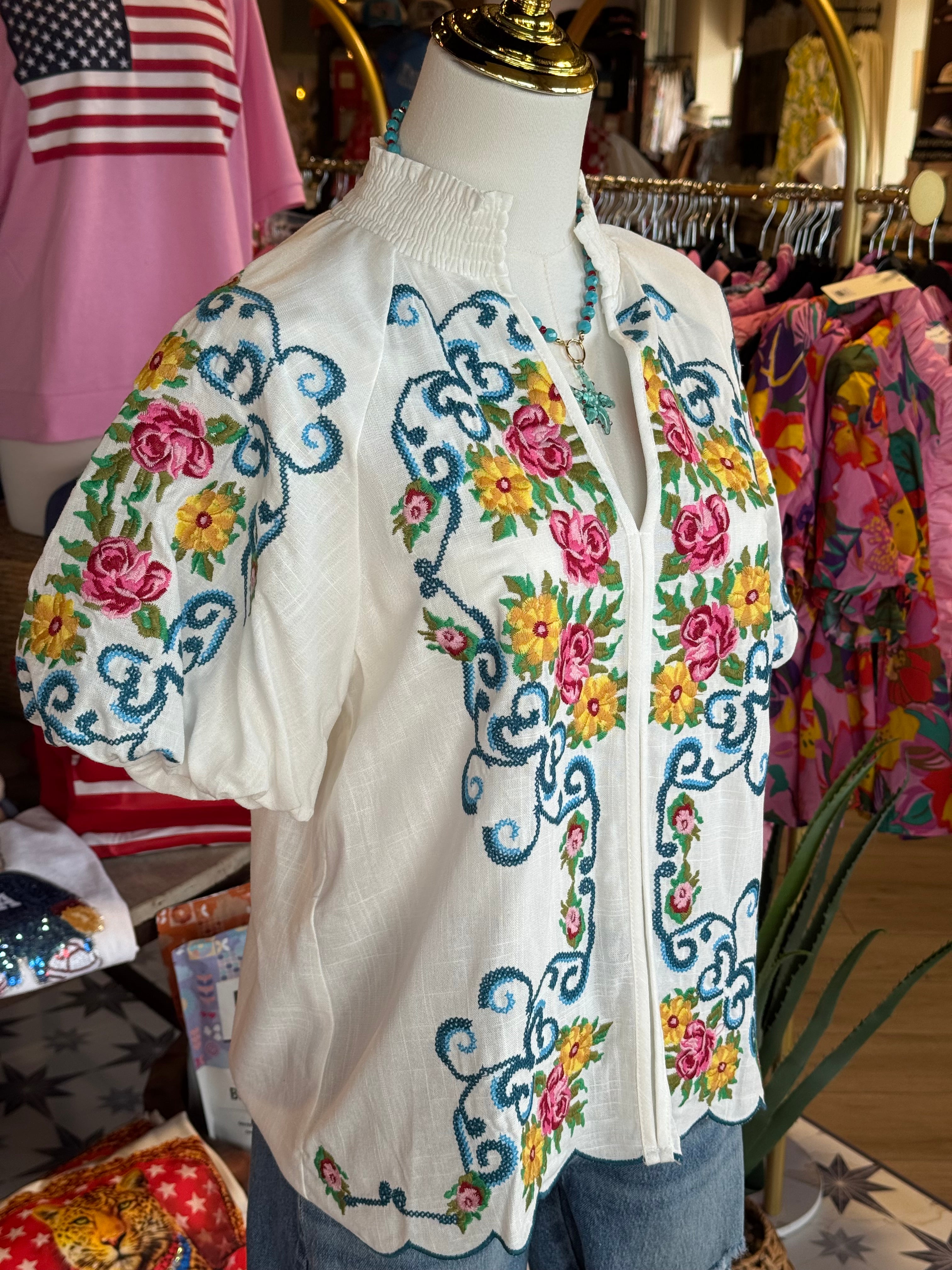 Taylor Embroidered Floral Top