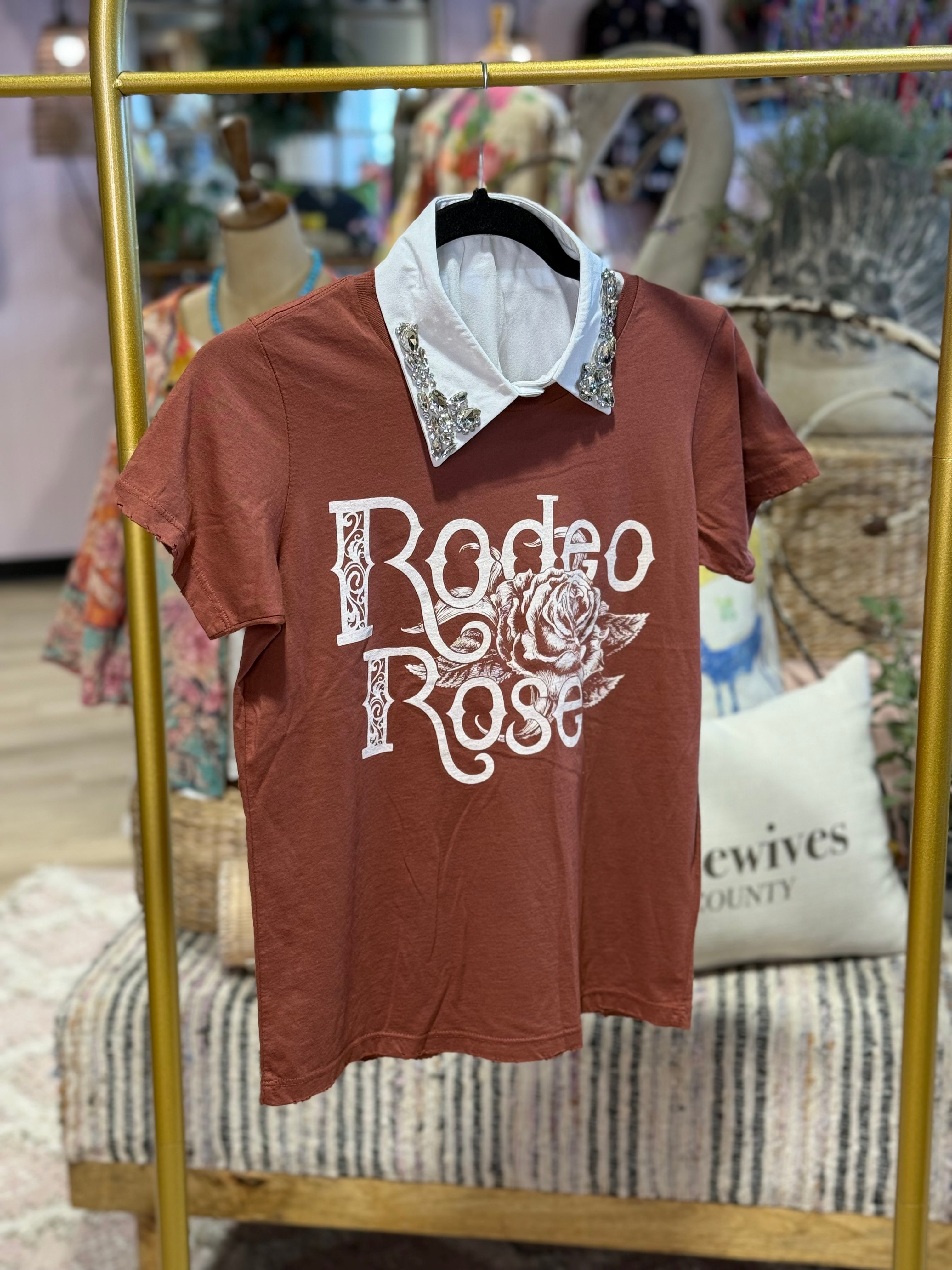 Rodeo Rose Tee- Rust