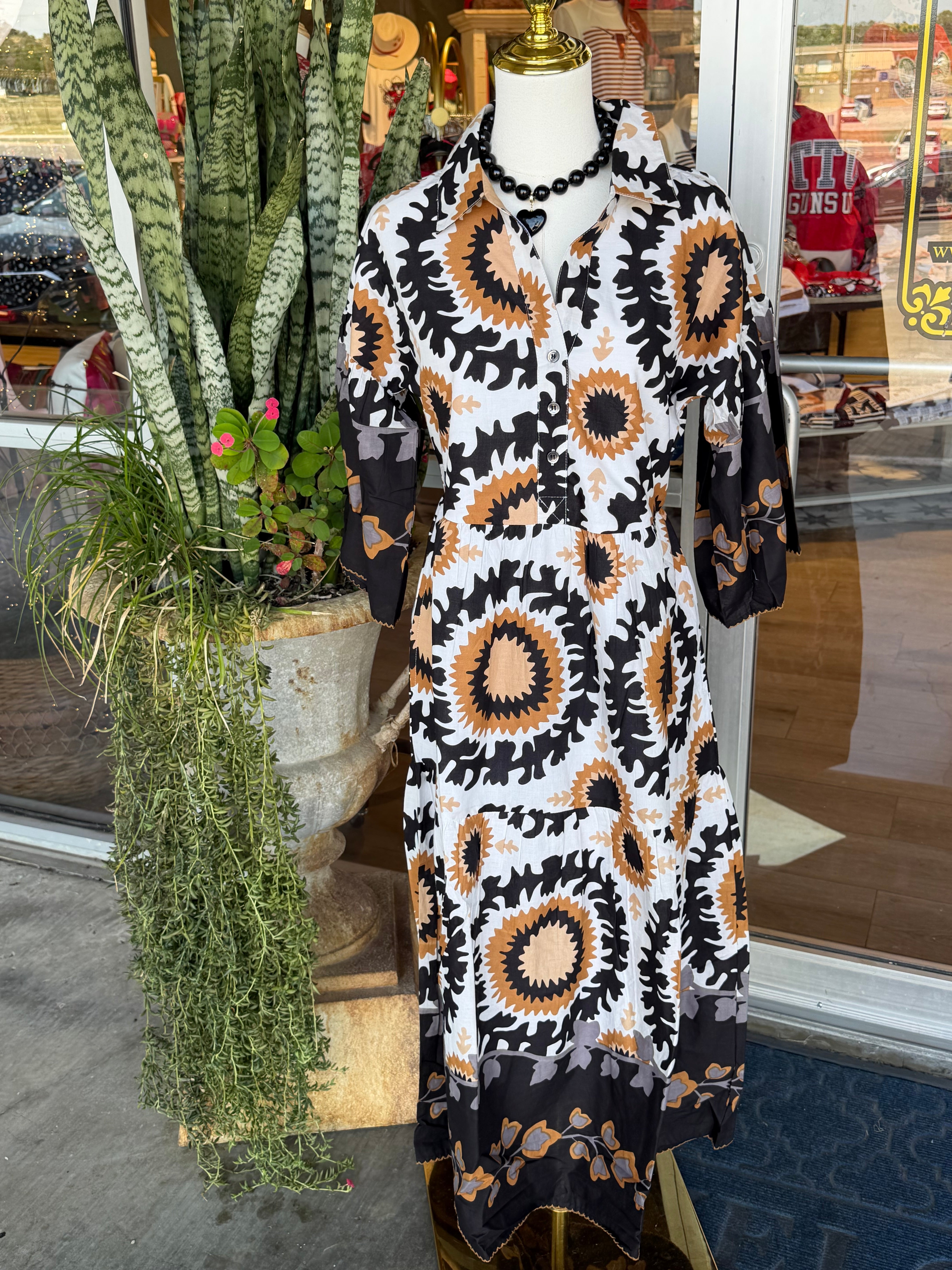 Tiered Border Maxi