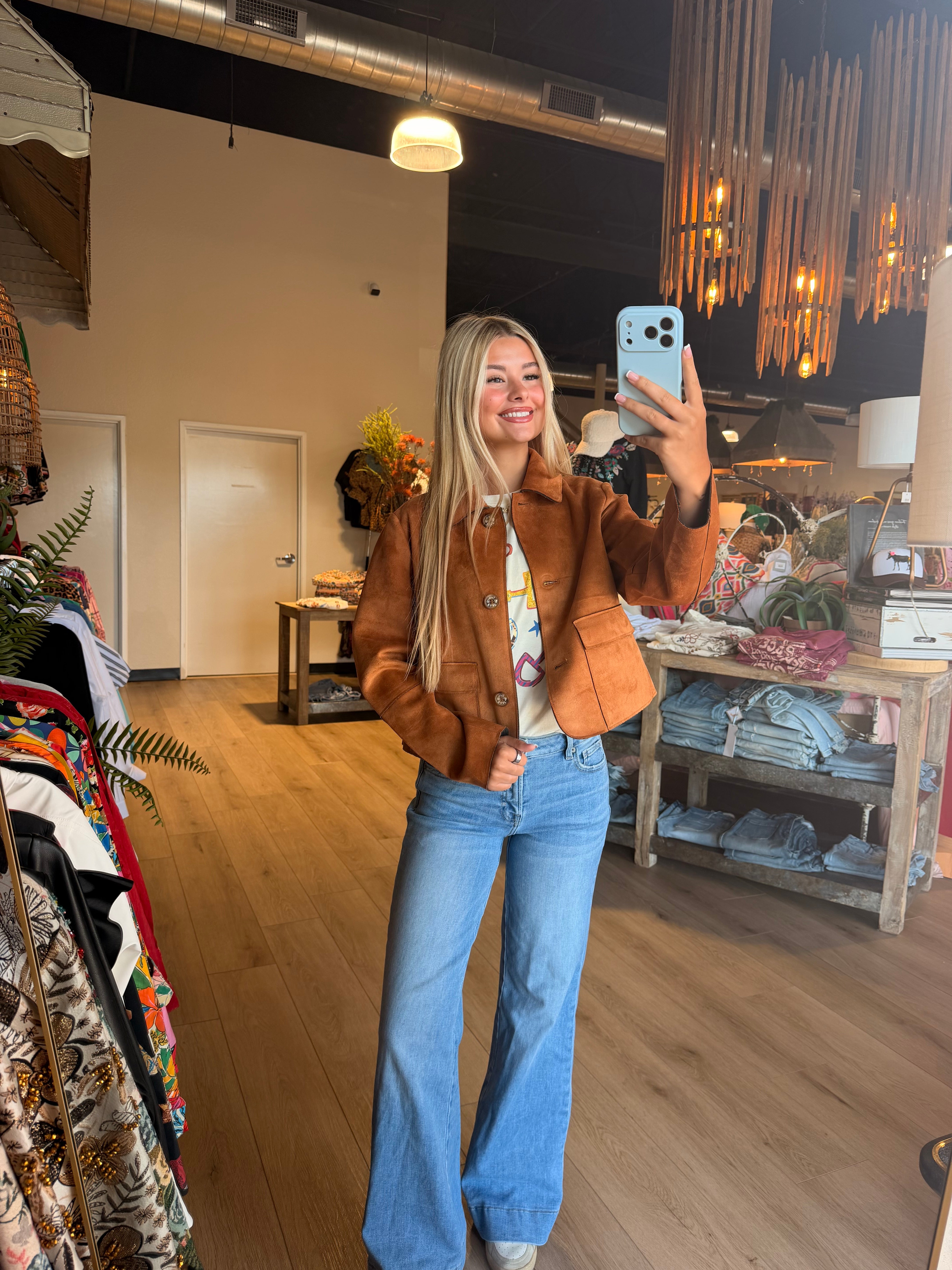 Suede Patch Pocket Jacket