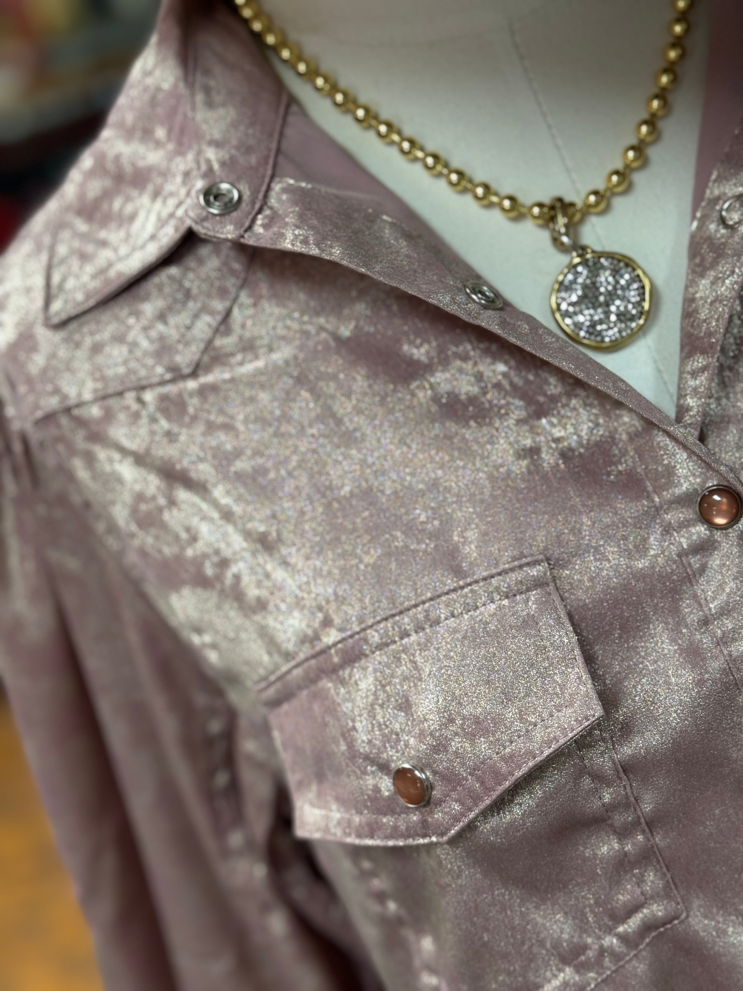 Metallic Snap Shirt