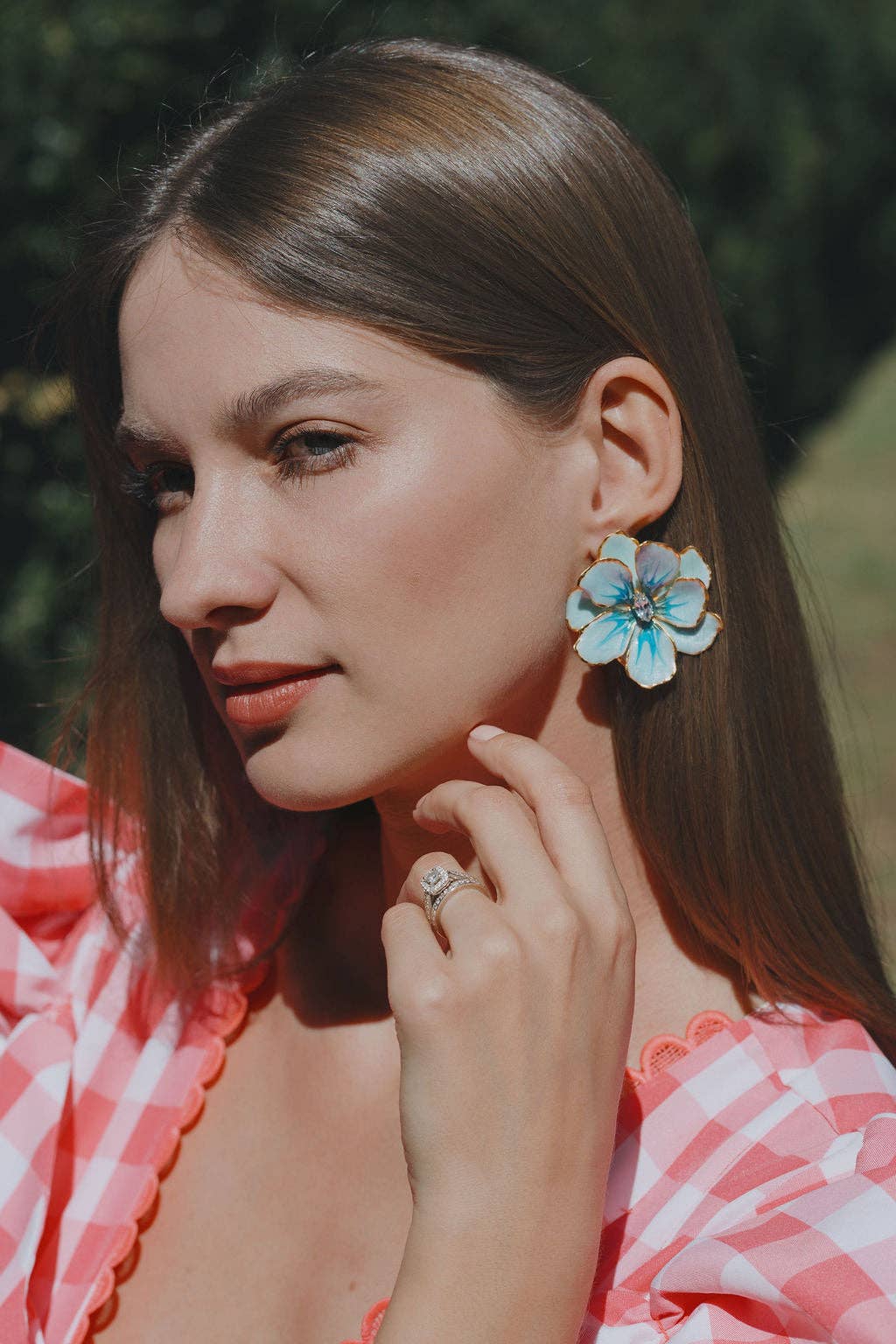 The Pink Peony Earring