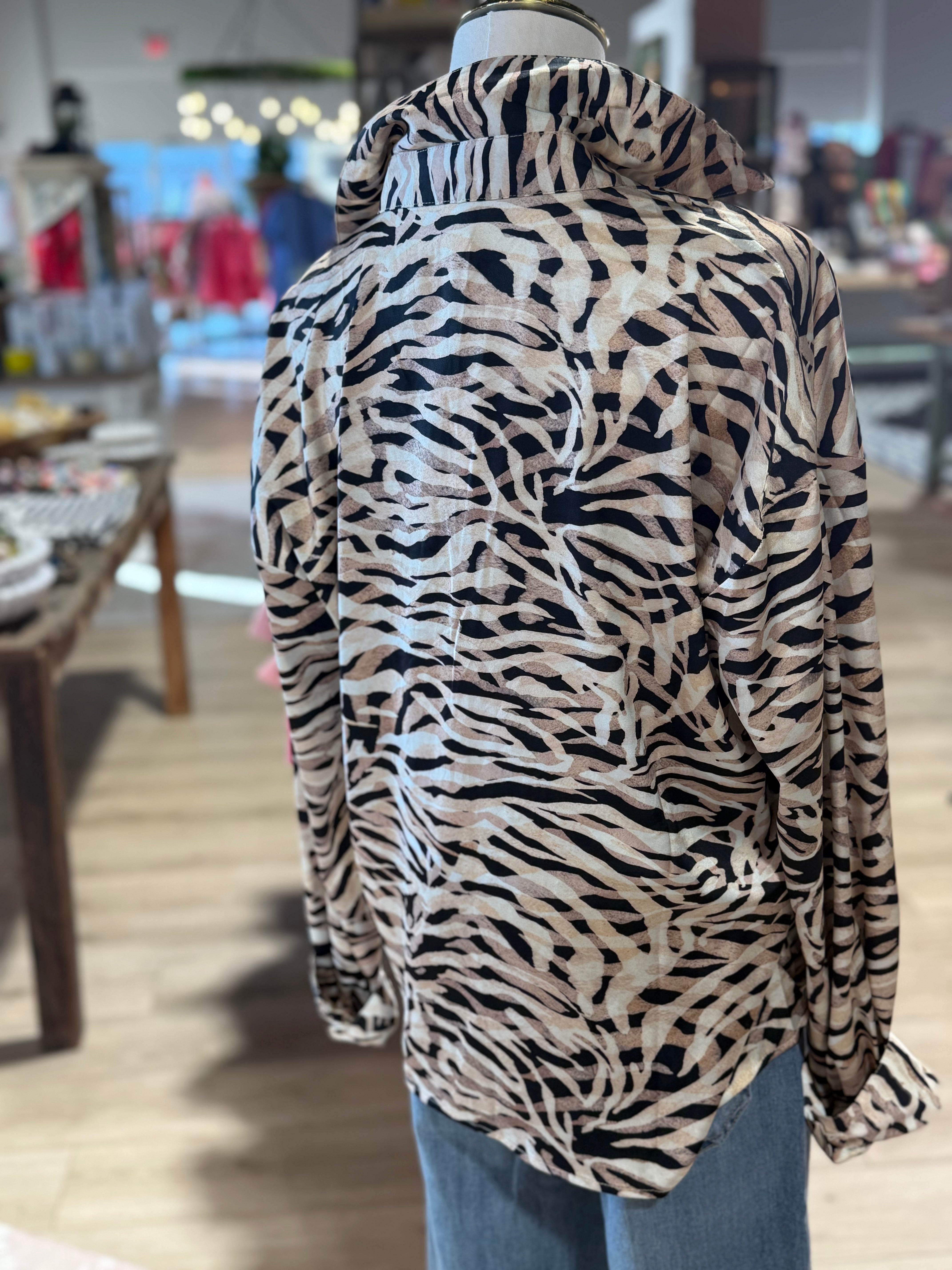 Anna Zebra Print Top