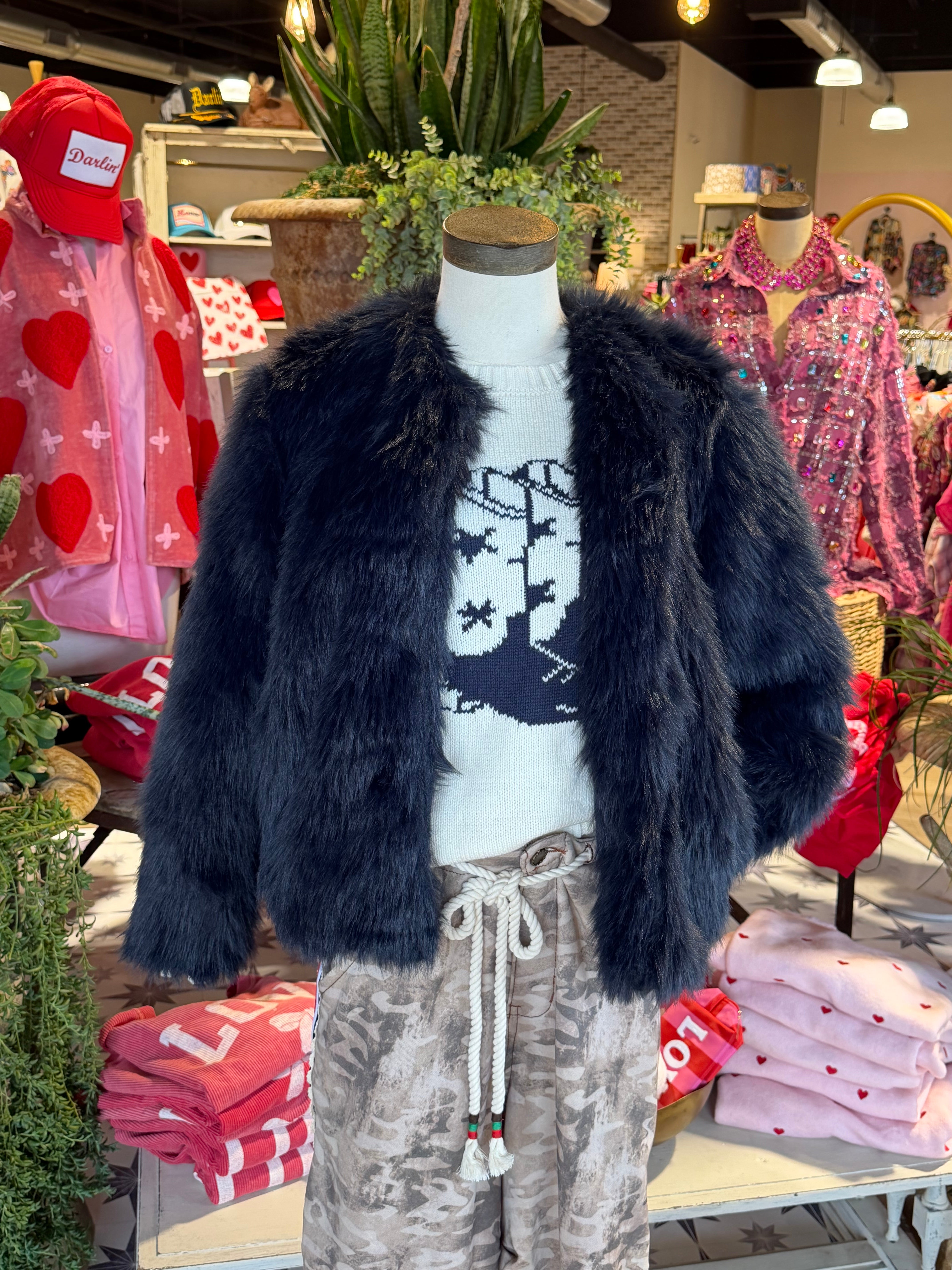 Midnight Faux Fur Jacket