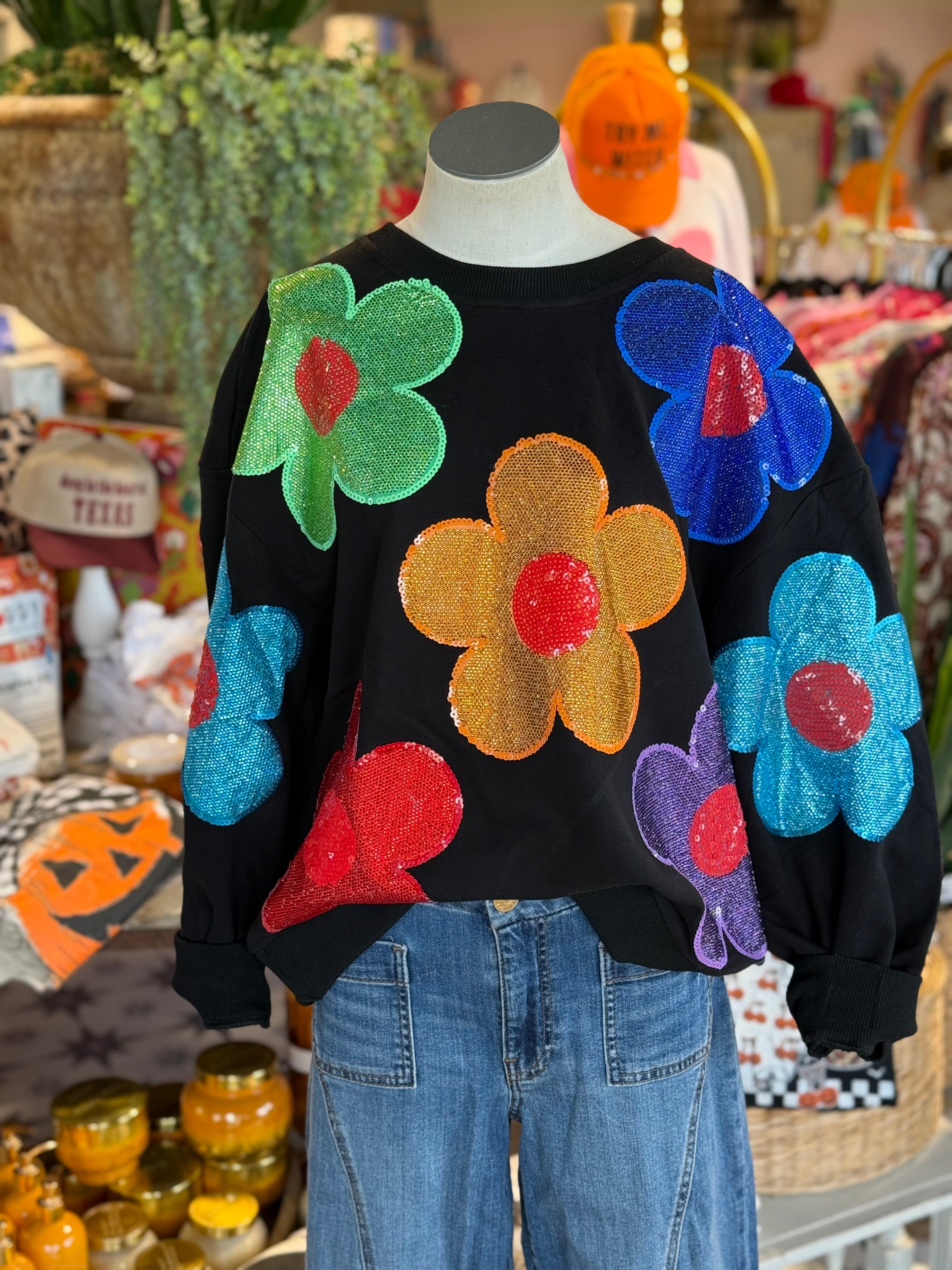 Rhinestone Daisy Sweatshirt
