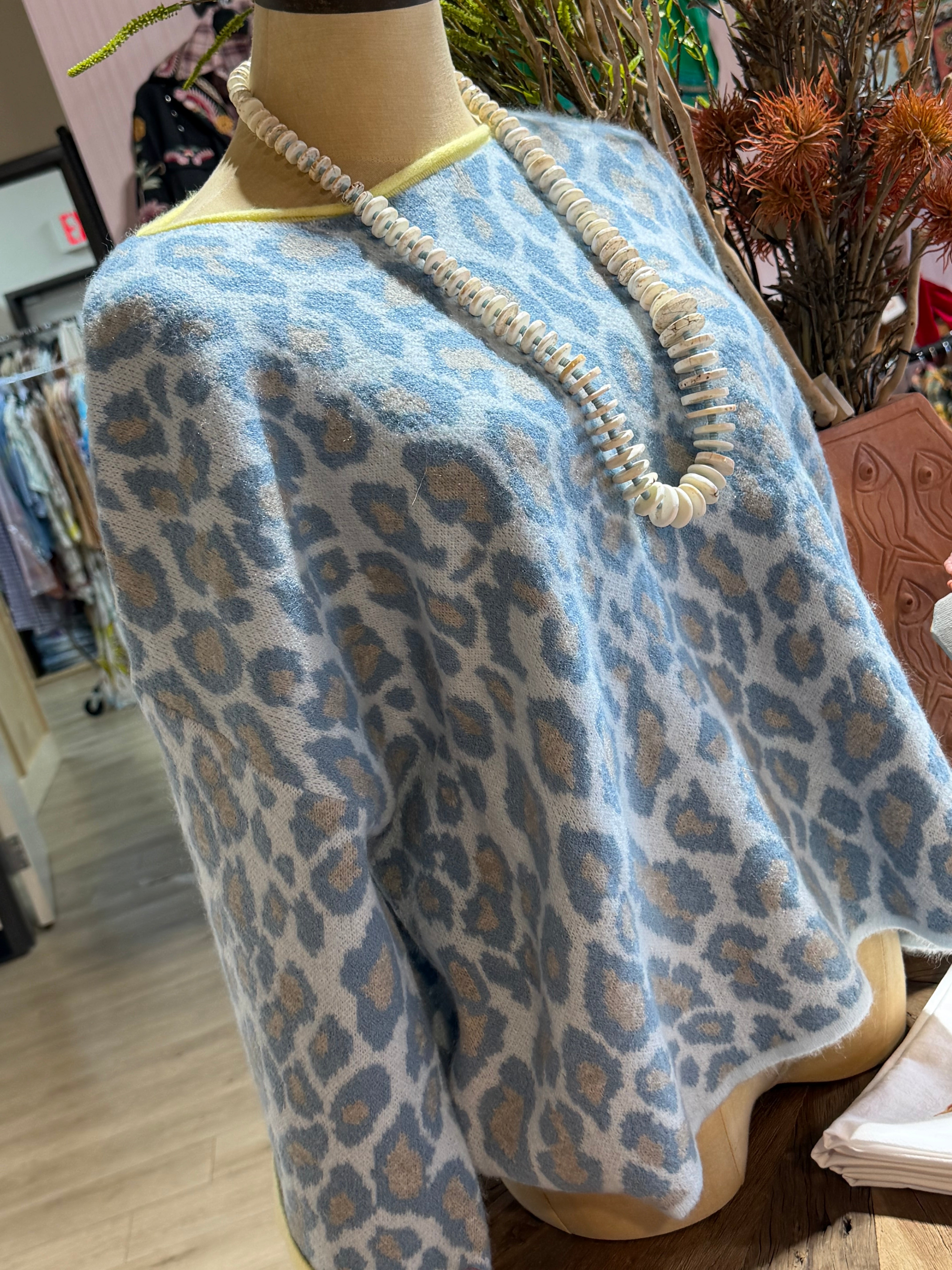 Baby Blue Leopard Top