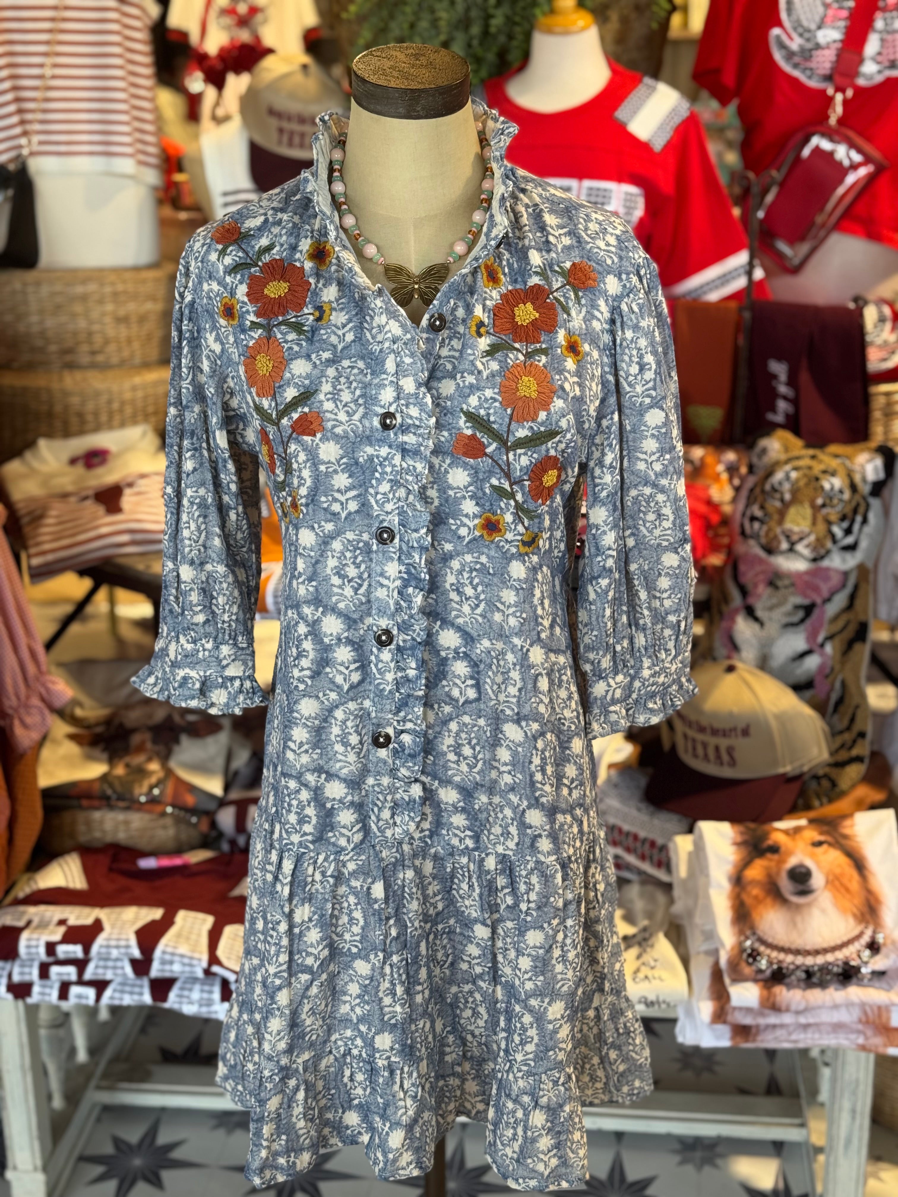 Ribben Embroidered Dress