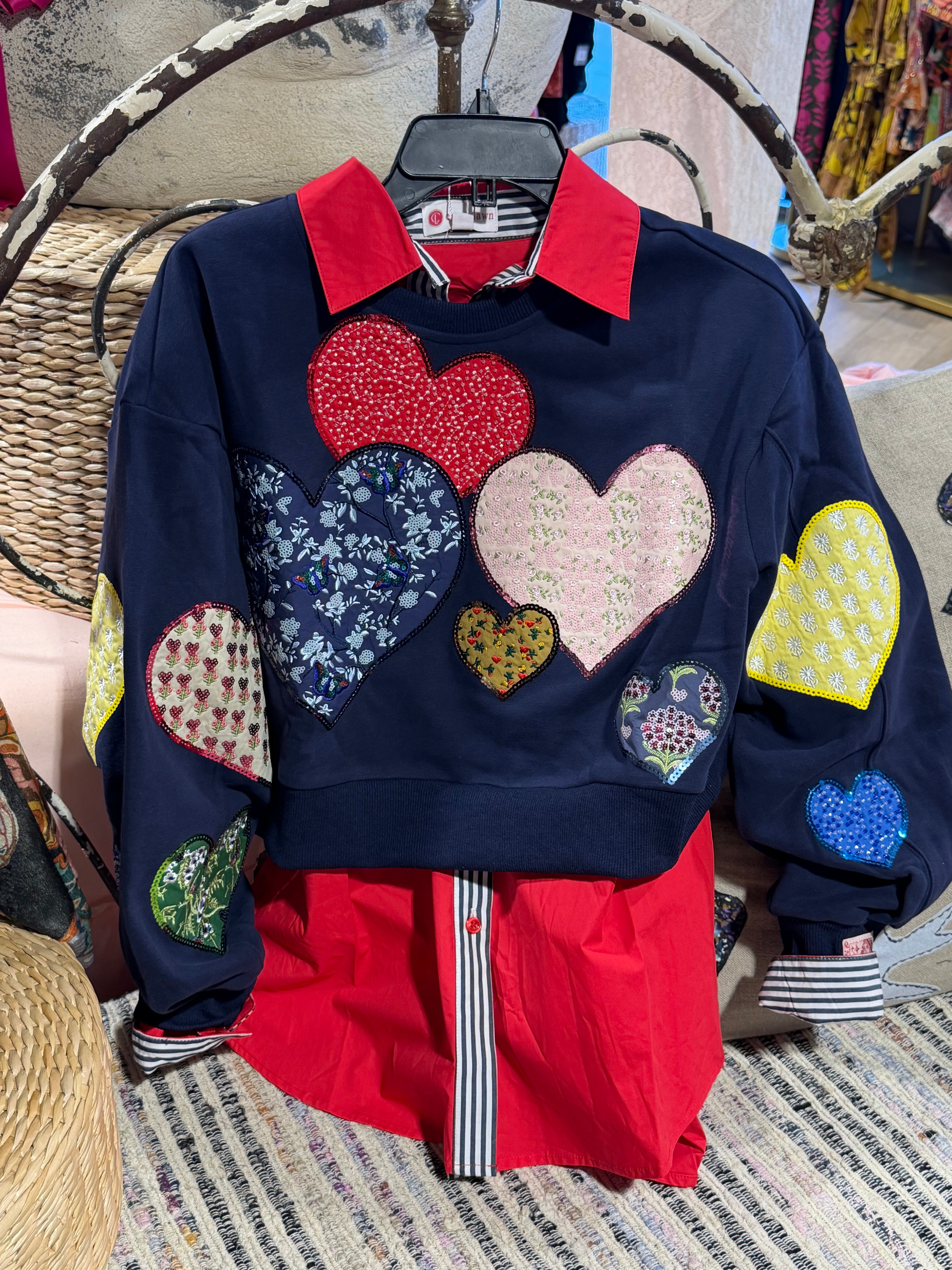 Multi Embroidered Hearts