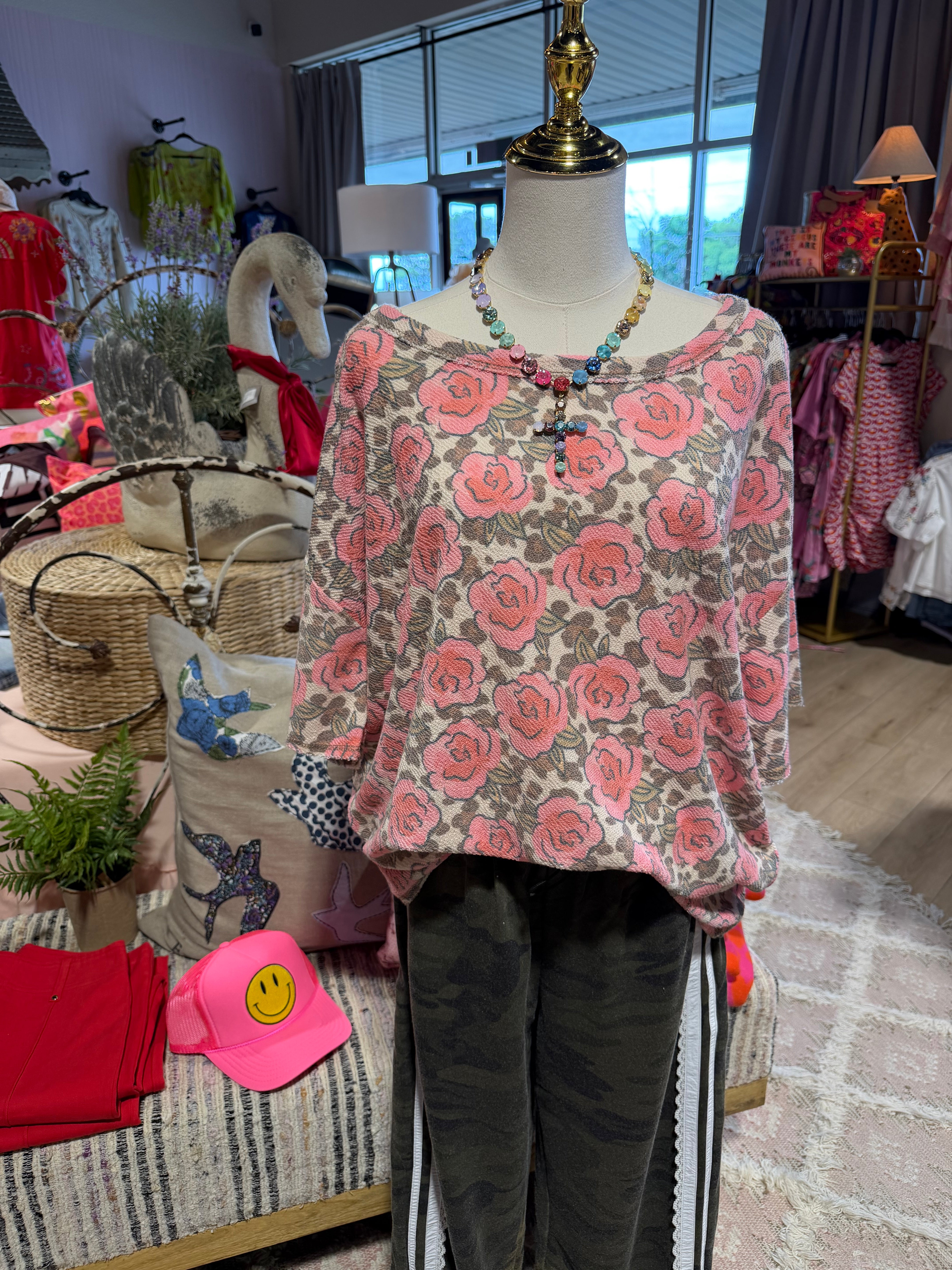 French Terry Floral Top