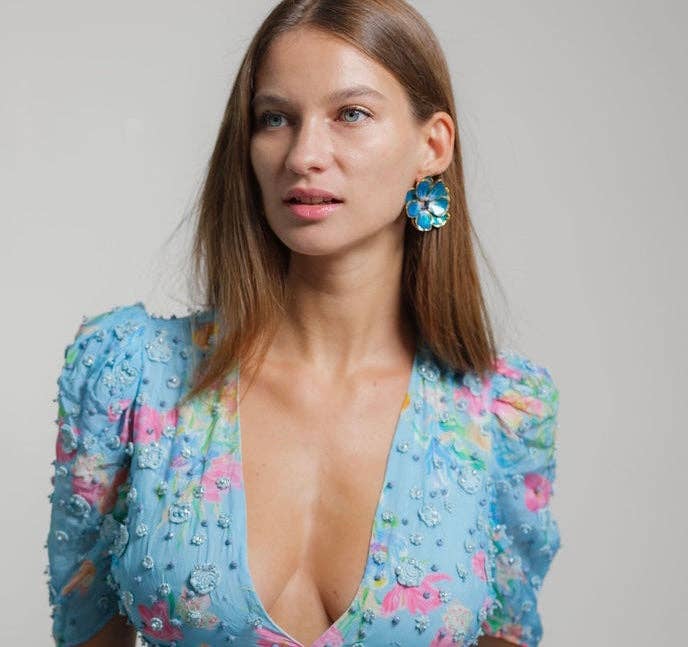 The Pink Peony Earring