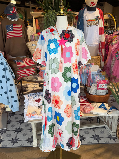 アメリヴィンテージ 刺繍 MEDI PATCHWORK CLOTH DRESS Floral Patchwork Midi Dress — The Golden Antler Boutique