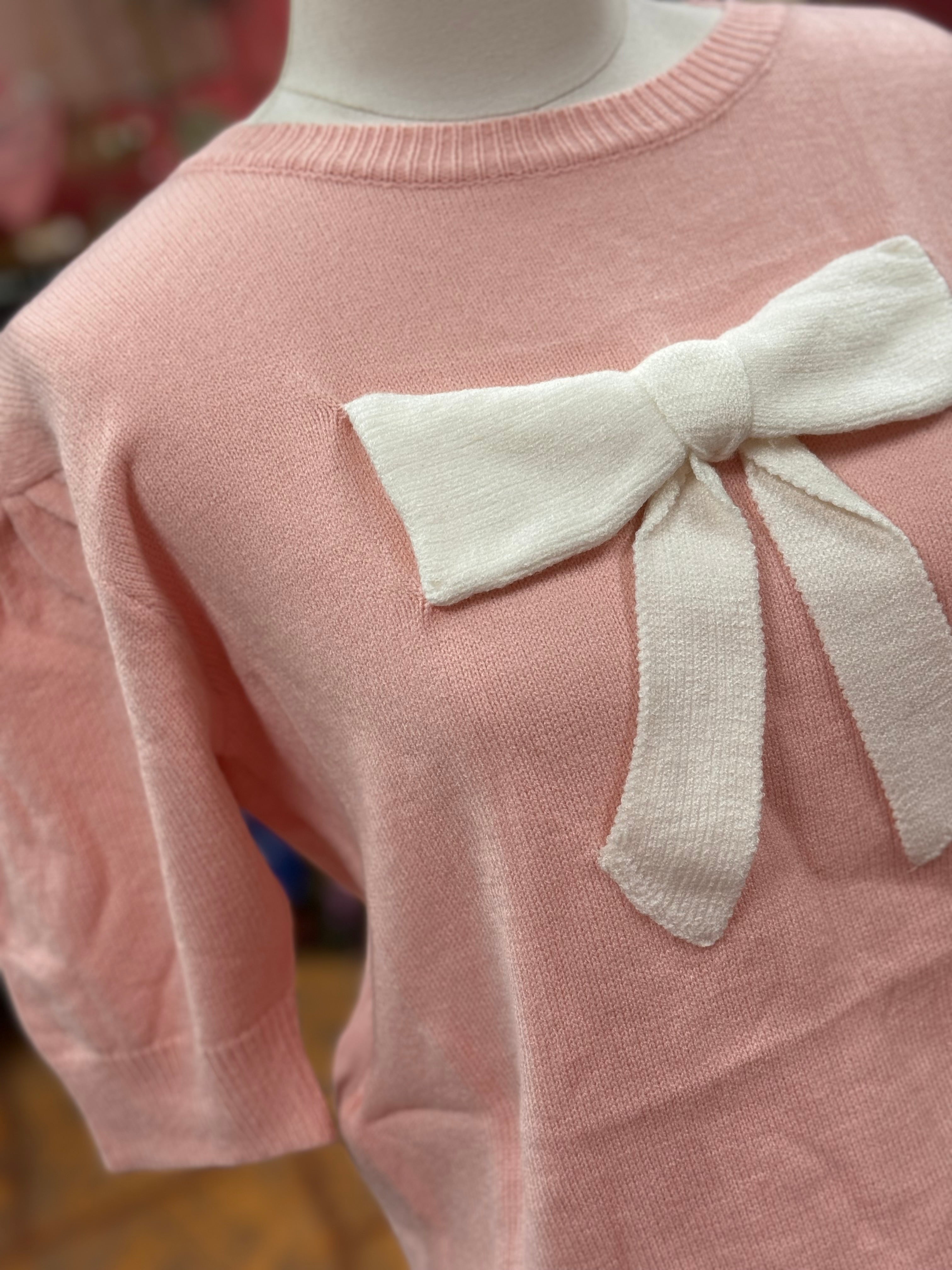 Pink Bow Sweater