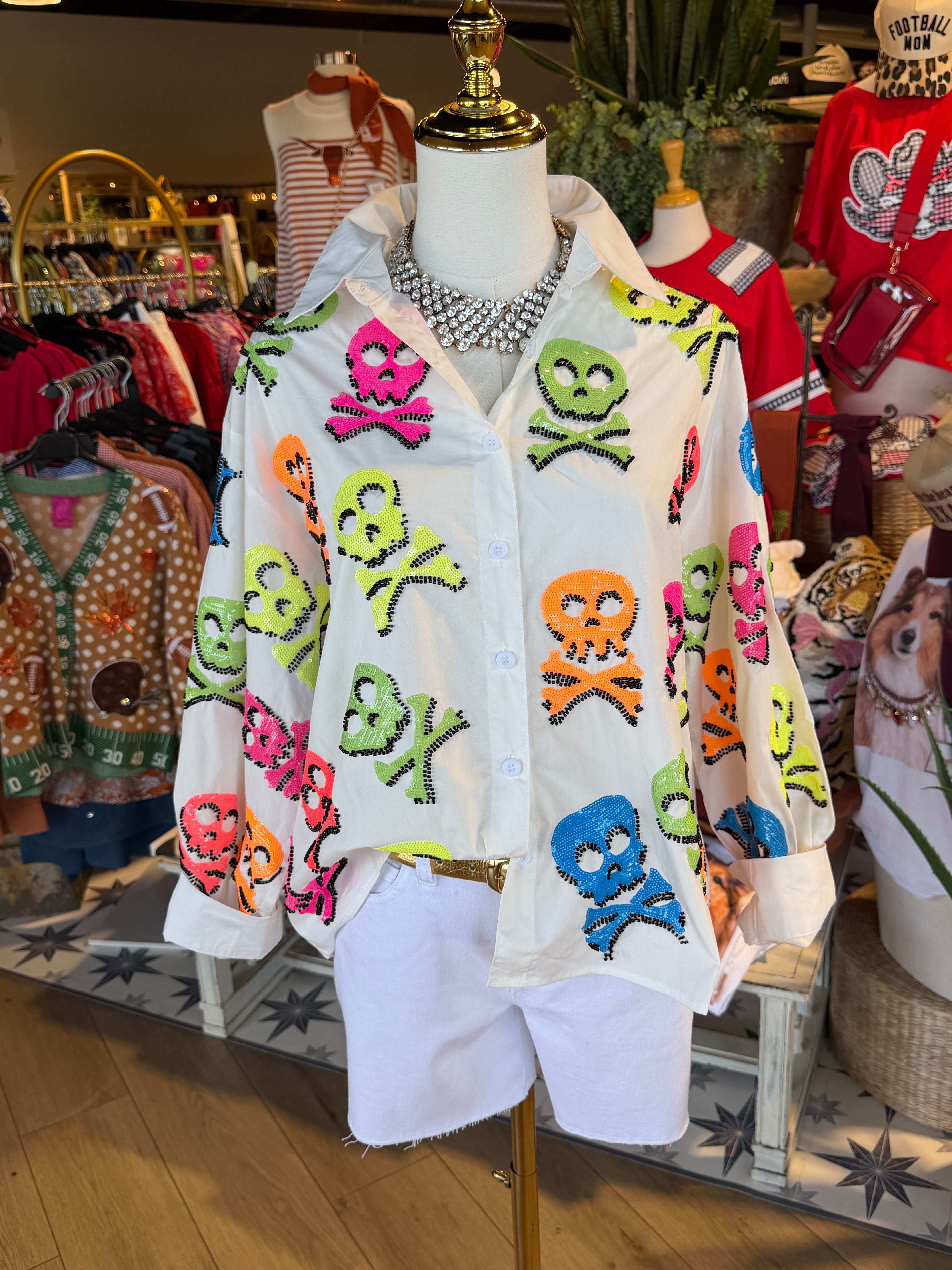 Neon Multi Skull & Crossbones