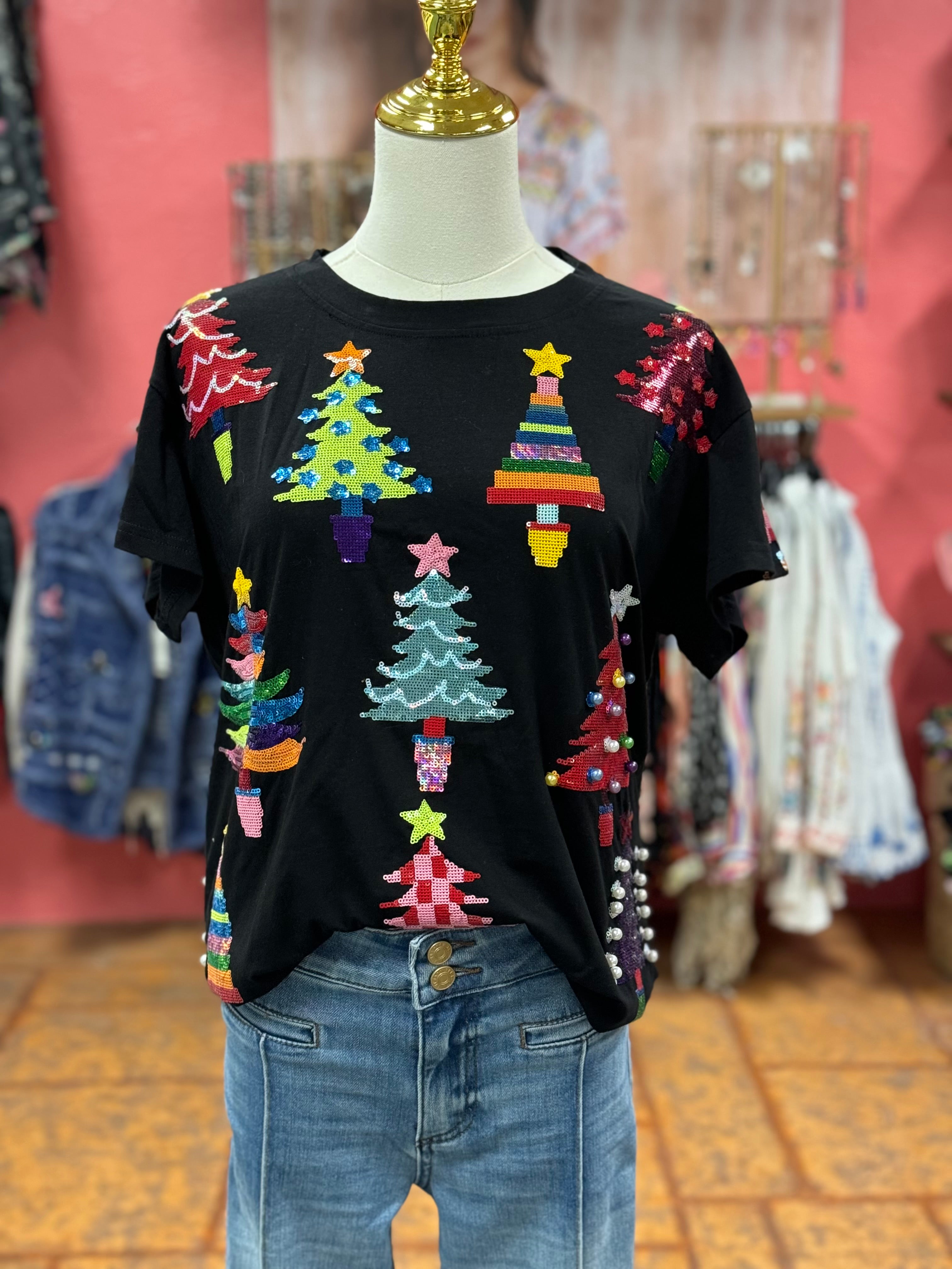 Oh Christmas Tree Tee - Black